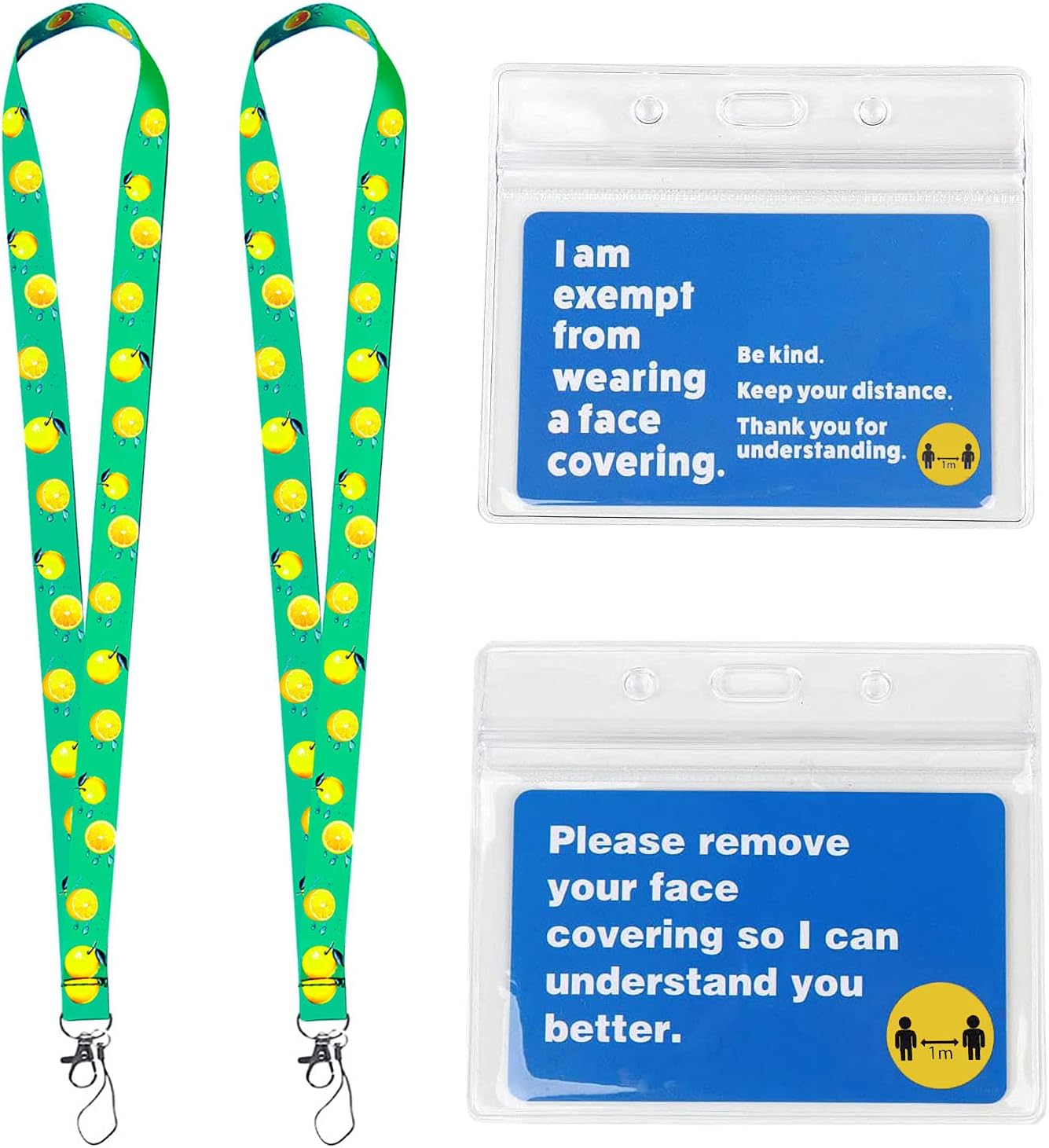 Exempt Wearing Face Mask Card, Double Printed Exemption ID Card Badge