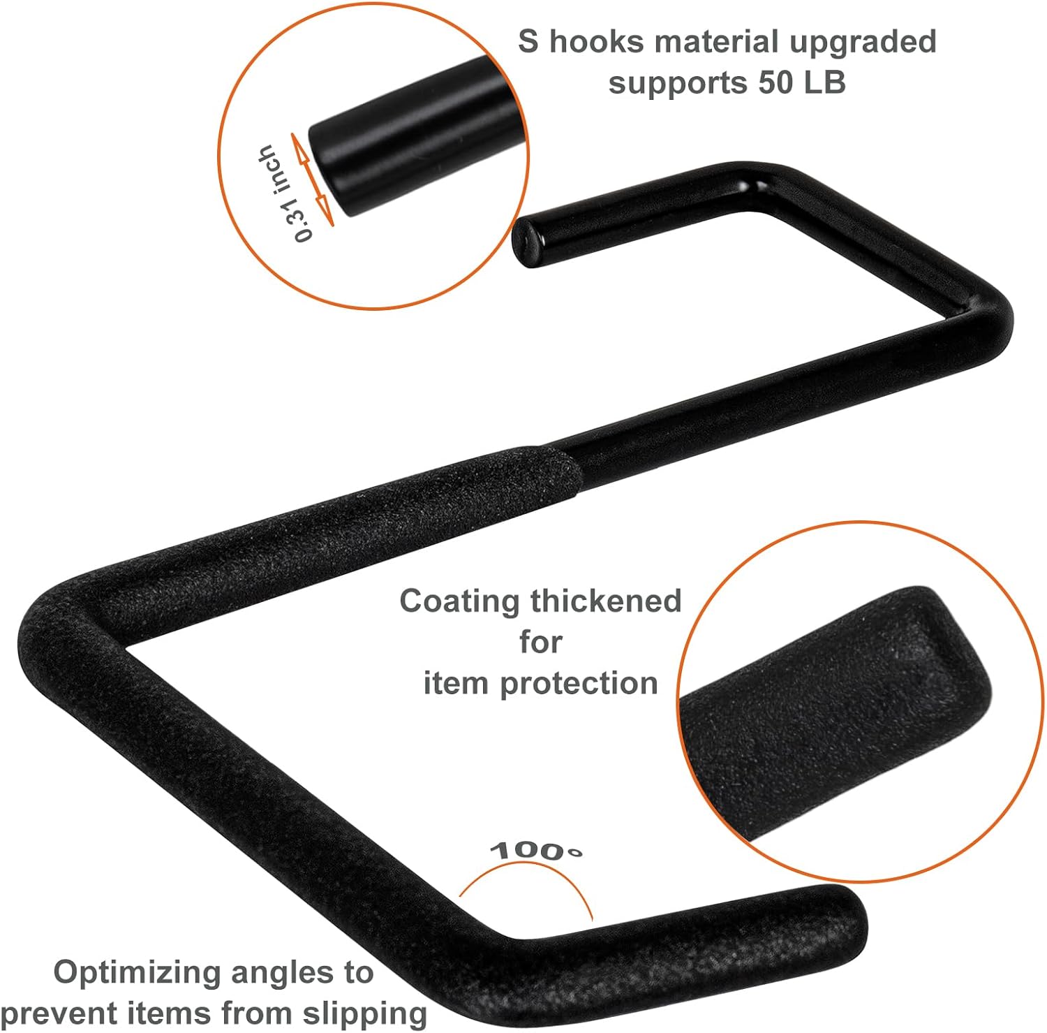 Rafter Hanger Hook 2 Pcs, Large S Hooks, Upgraded Fence Hangers, Ladder and Bike Hanging Hooks for Storage, Heavy Duty Garage Utility Rafter Hook for Hanging Hose, Plants, Chairs and More - Image 3