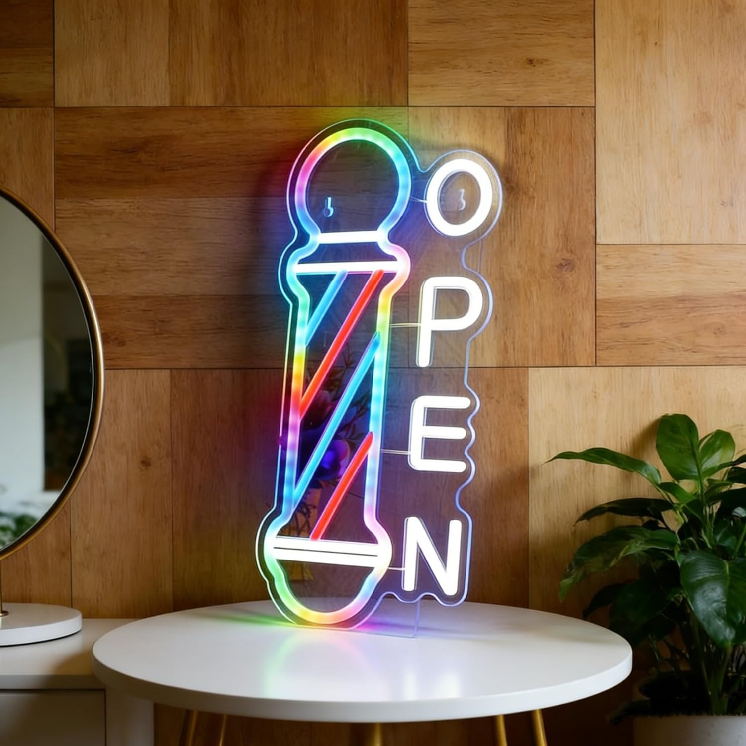 Barber Shop Neon Signs for Wall Decor: LED Barber Neon Lights Business Sign, Suitable for Hair Salon Art Decor, Gift for Family Friends Boys — image 1
