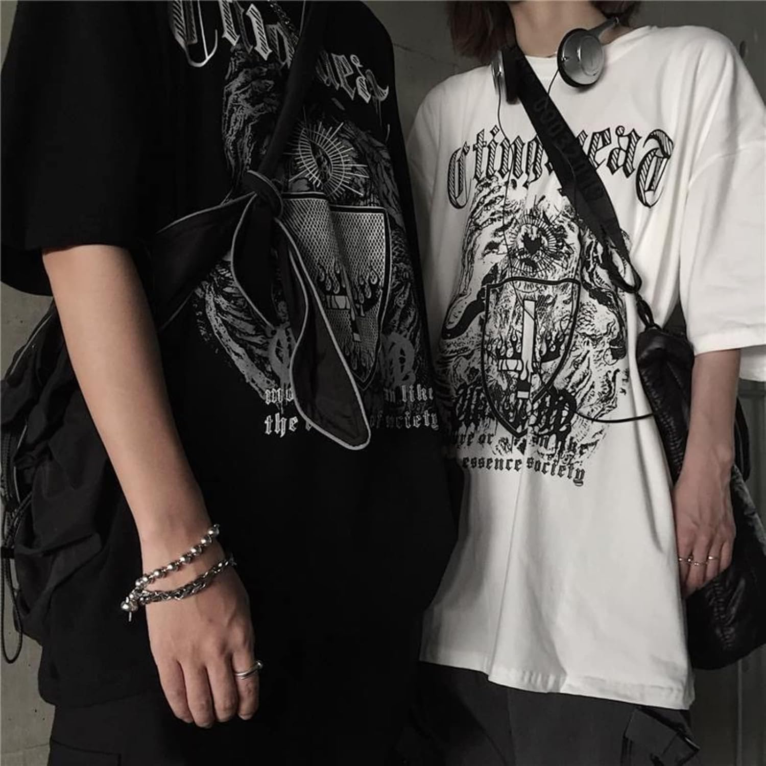 Men Women Y2K Goth Shirt Emo Alt Cross Graphic Tee Grunge Dark Academia T-Shirt Oversized Baggy Tops Clothes - Image 6
