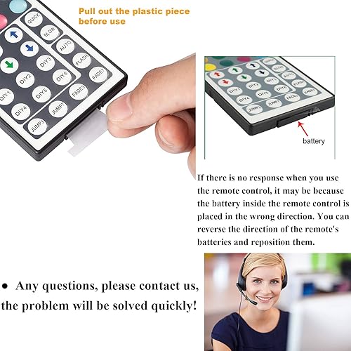 Miniatura 4 de Controlador de tira LED de 44 teclas, caja de control de rectificador inalámbrico, adaptador de enchufe de fuente de alimentación DC 12V 3A,