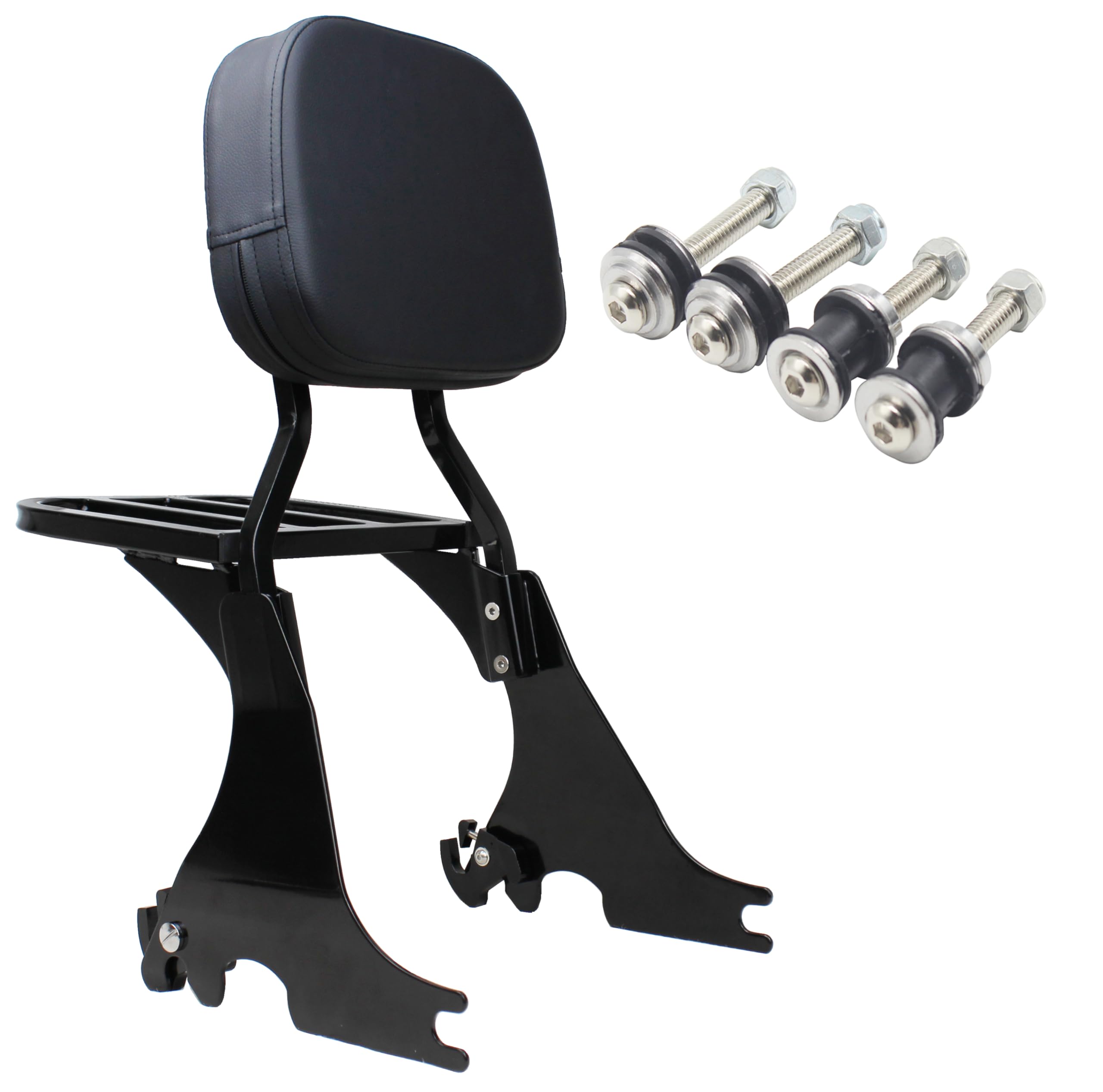 YHMOTO - Respaldo Desmontable para Motocicleta y portaequipajes con Kits de Accesorios de Acoplamiento para Harley Sportster XL 883 1200 2004-2024 (Negro)