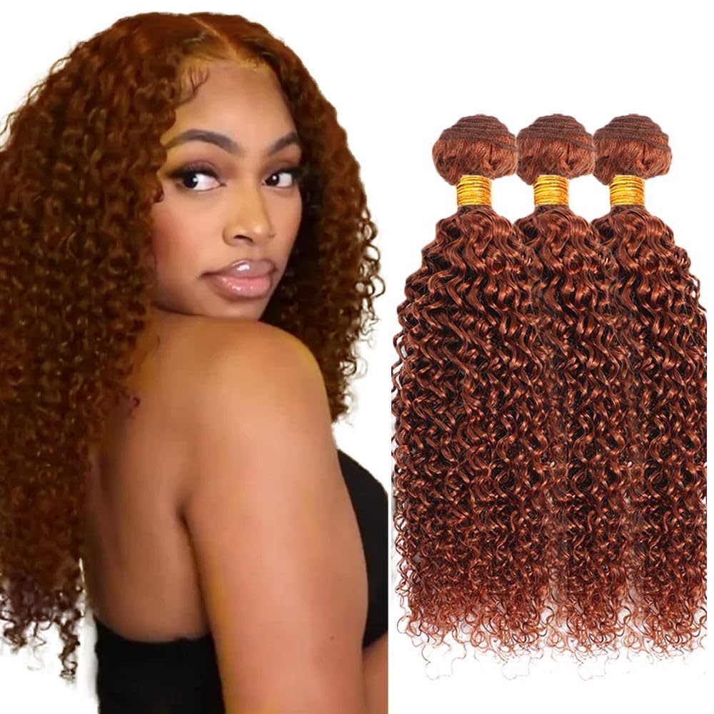 Auburn Bundles Human Hair Copper Red Kinky Curly Bundle 22 24 26 Inch Brazilian Virgin Hair 3 Bundles 33 Bundles Human Hair Extensions