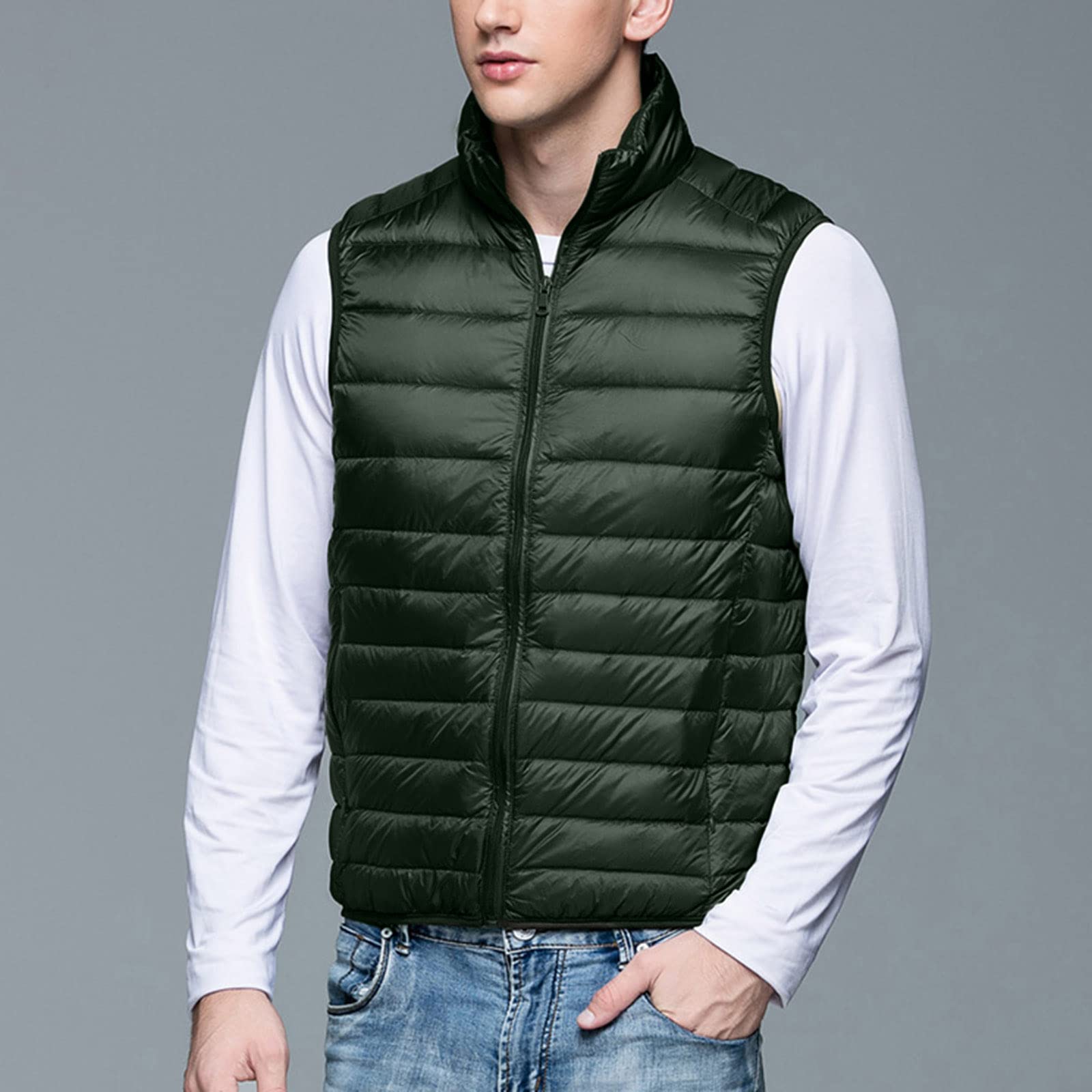 Generisch Chalecos para hombre para exteriores, chaleco acolchado de