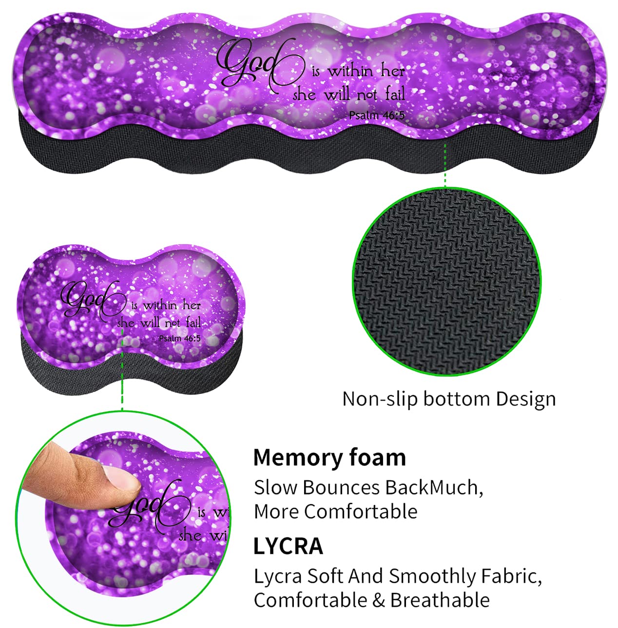 Purple Gaming Mouse Pad with Wrist Rest - FREE SHIPPING -3