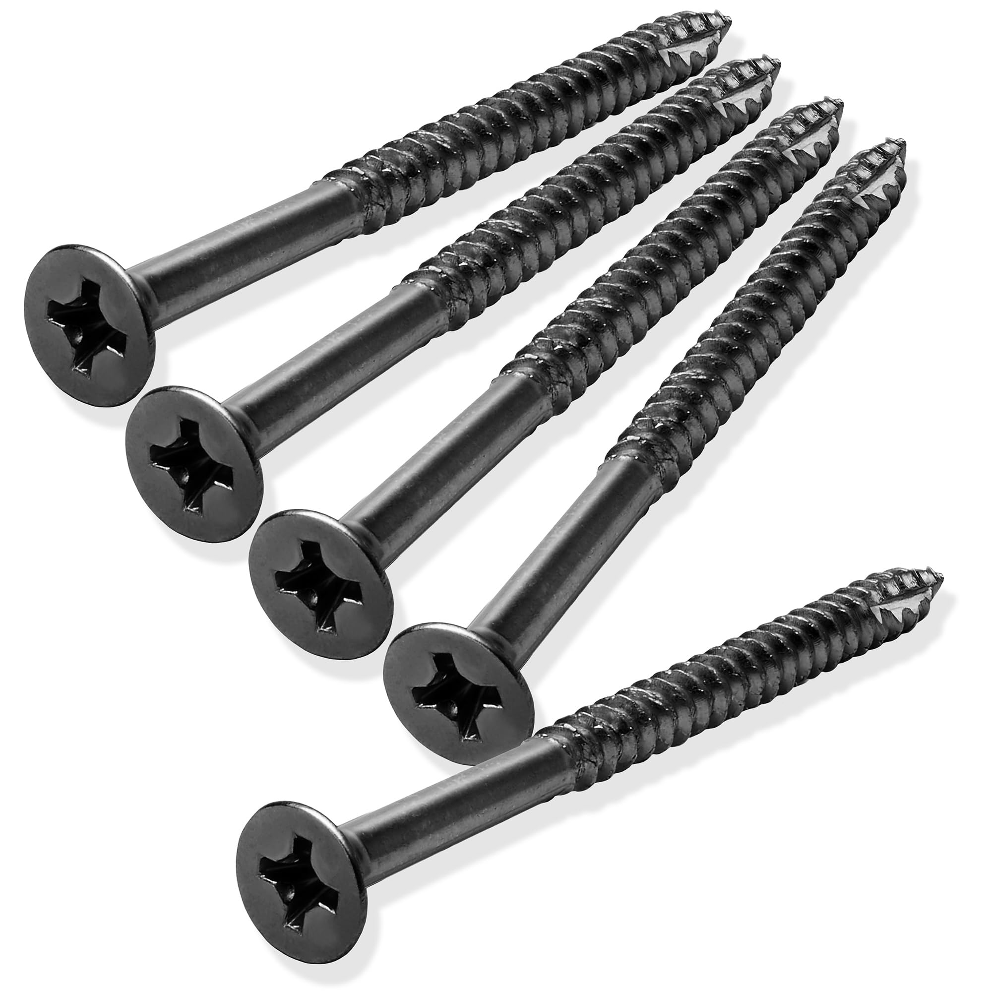 Cauldham Black Wood Screws #9 x 2-1/4 Inch for Door Hinges - 25 Pack