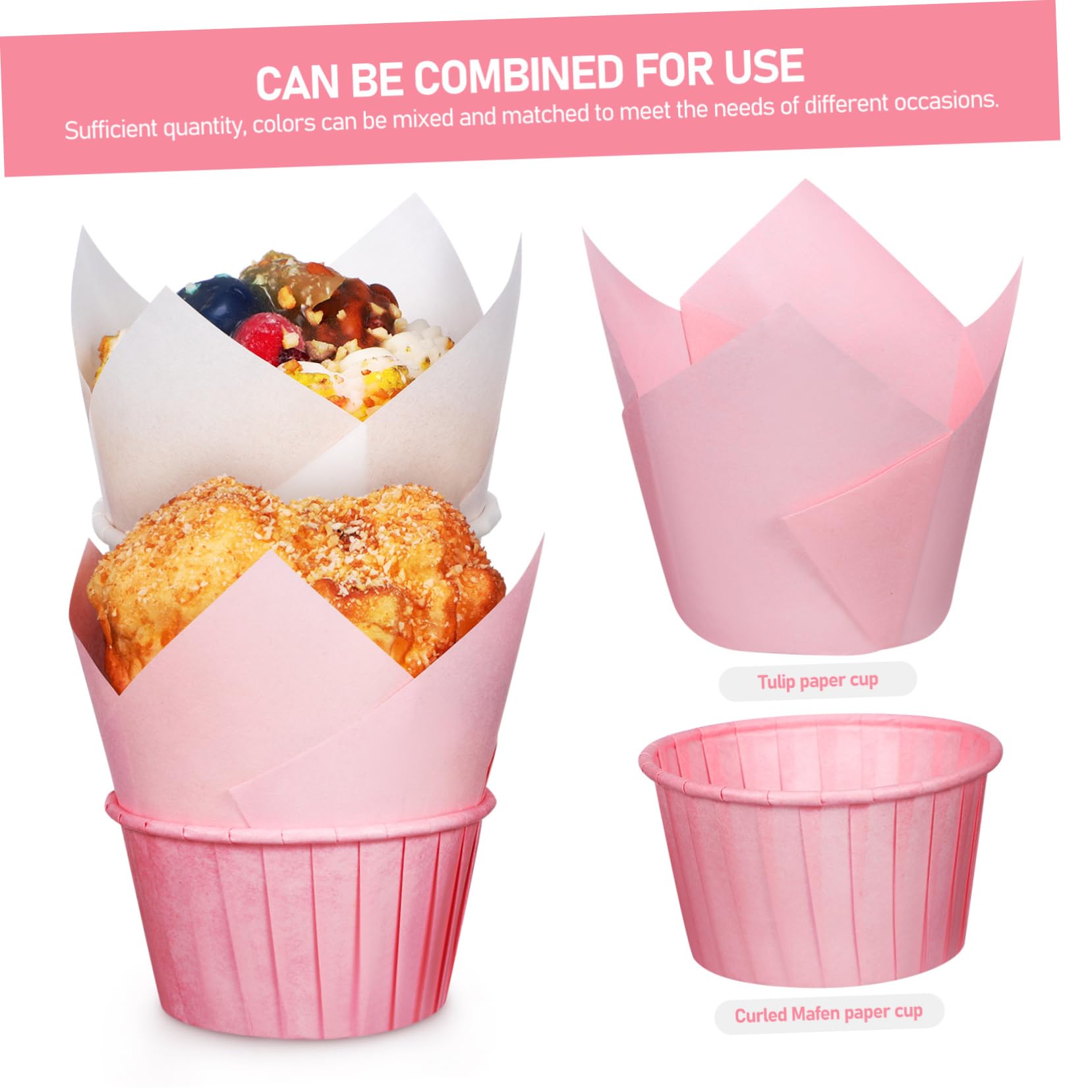Moldes de Papel para Muffins 200 Piezas de Papel de Hornear | Uso Desechable, Superficie Lisa y Resistente a Altas Temperaturas, para Fiestas y Cumpleaños