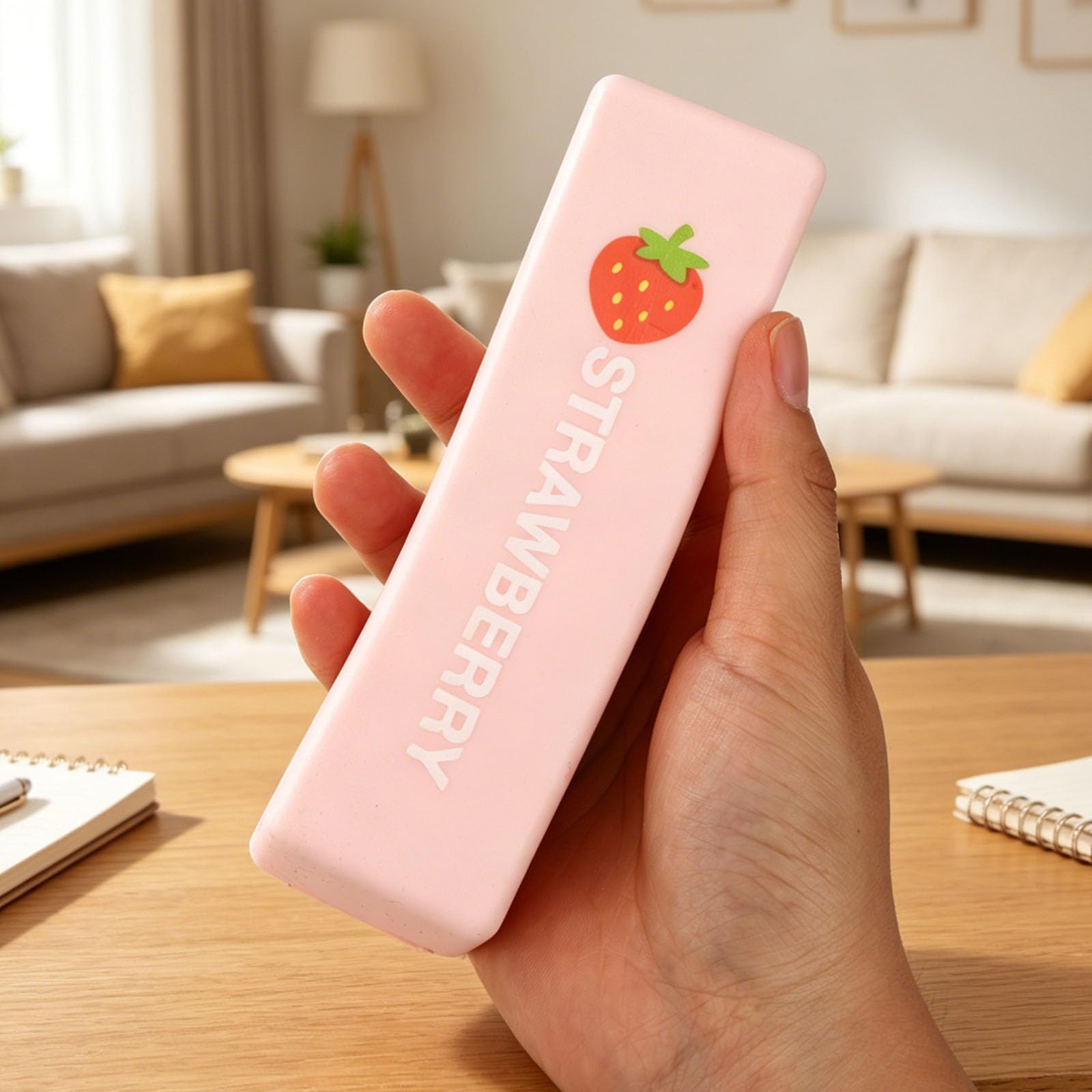 Lyreh Giocattolo Burro da Spremere, Materiale PU Giocattolo Alimentare a Forma di Fragola a Lenta Risalita da Spremere Ideale per Casa Ufficio Scuola o Come Bomboniera Feste (Rosa)
