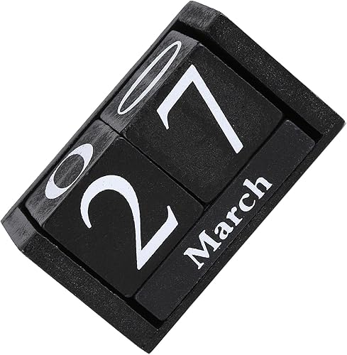 Bloque de madera vintage, calendario perpetuo, accesorio de escritorio, calendario de madera vintage, bloque de madera, mes, fecha, exhibición,