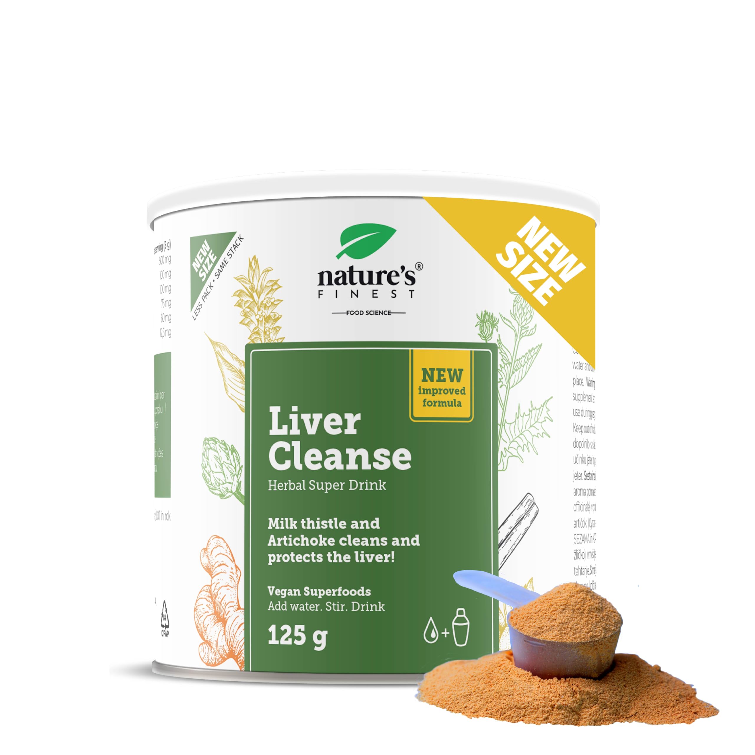 Nature’s Finest by Nutrisslim Detox Foie 125 g - Détox Puissant et Rapide, Chardon Marie Bio et Artichaut Extrait, Drainant Nettoyer Formula