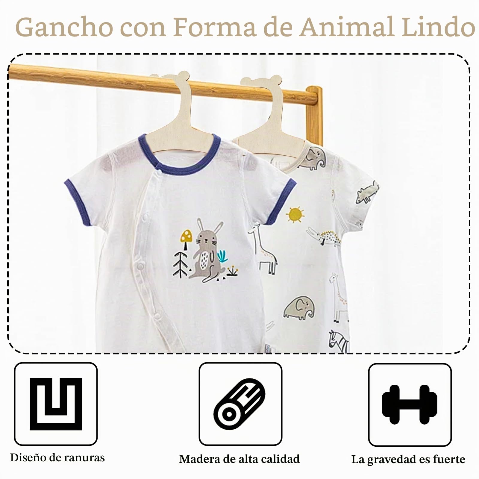 15 perchas de madera para ropa de bebé, ganchos para pantalones de bebé de 9 pulgadas, ganchos para ropa de bebé, perchas para niños recién nacidos para abrigos, pantalones y chaquetas de niños