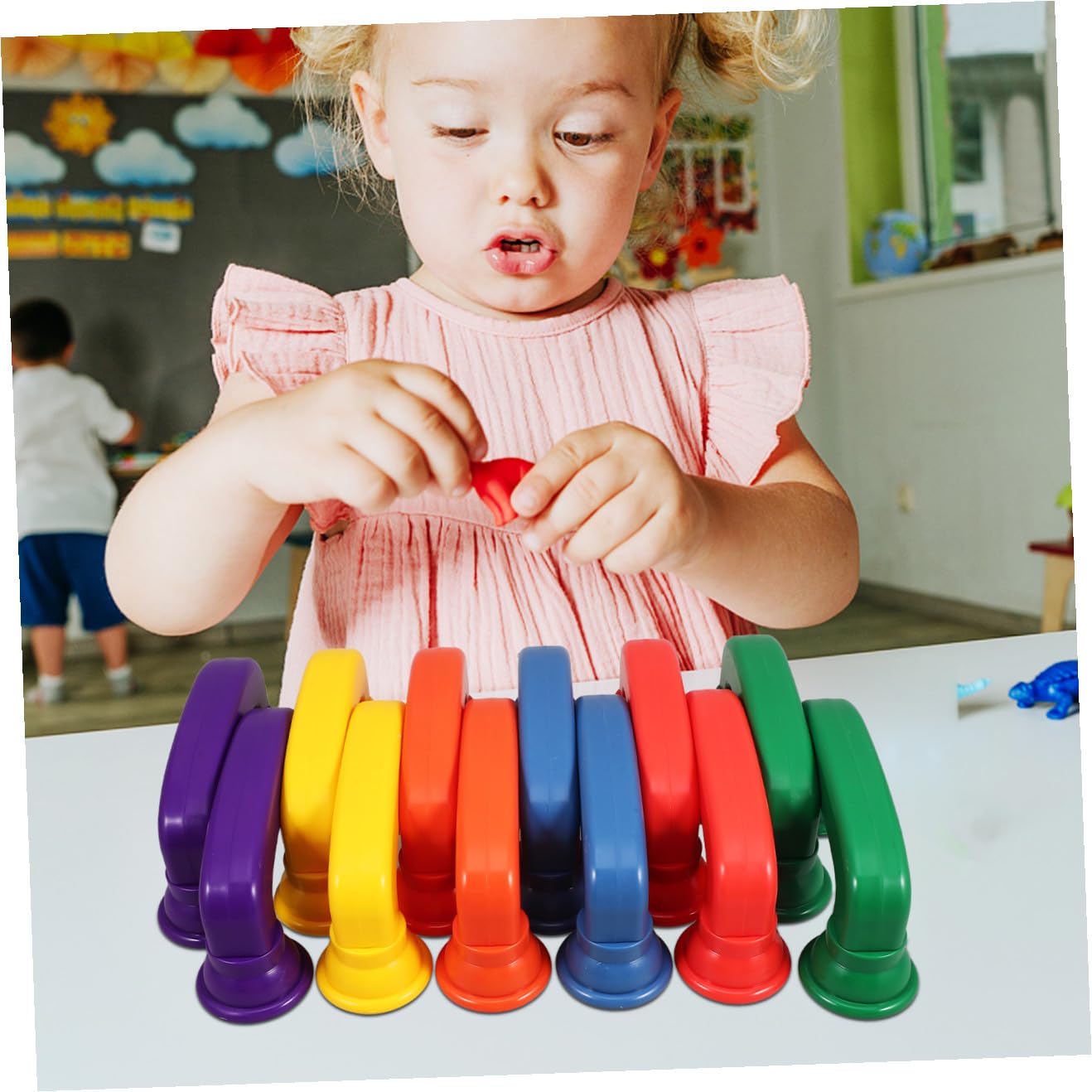 Abaodam Giocattolo Educativo Telefono Sussurrante in Plastica ABS Set da 12 Pezzi Colorati Compatto e Resistente per Sviluppo Udito e Concentrazione Piccoli per Attività Ludiche e