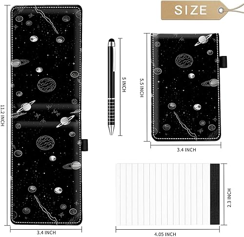 Miniatura 54 de Juego de 4 soportes para bloc de notas de tamaño de bolsillo, de piel sintética, mini bloc de notas con 2 bloc de notas pequeños y lápiz capacitivo