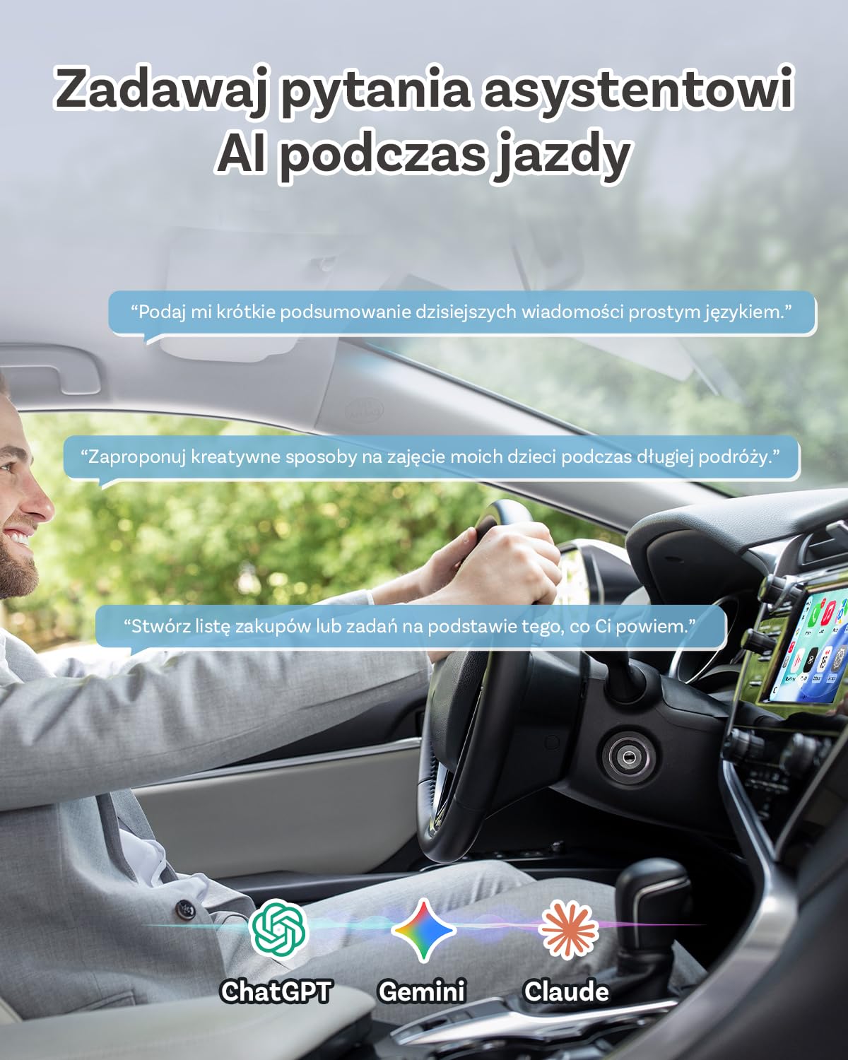 OTTOCAST E2 AI Box, 2026 Ulepszona 3-w-1 Bezprzewodowy Adapter CarPlay i Android Auto, Android 13 Multimedialny Samochodowy z Netflix YouTube, Obsługą WiFi i Karty SIM 4G, 4+64 GB, Aktualizacja OTA