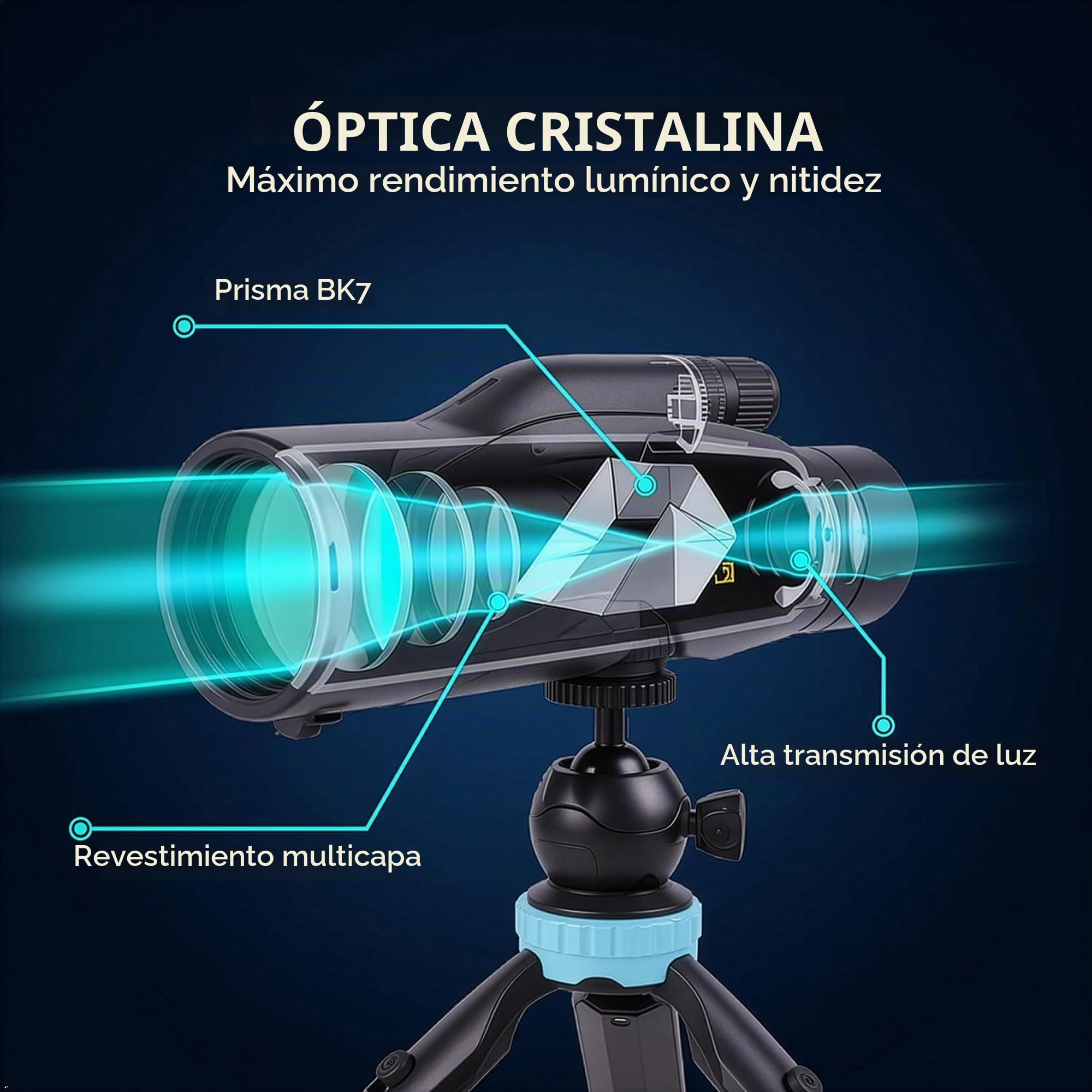 Optus Monocular Zoom 11 a 33x56 con Trípode de Mesa Impermeable IPX7