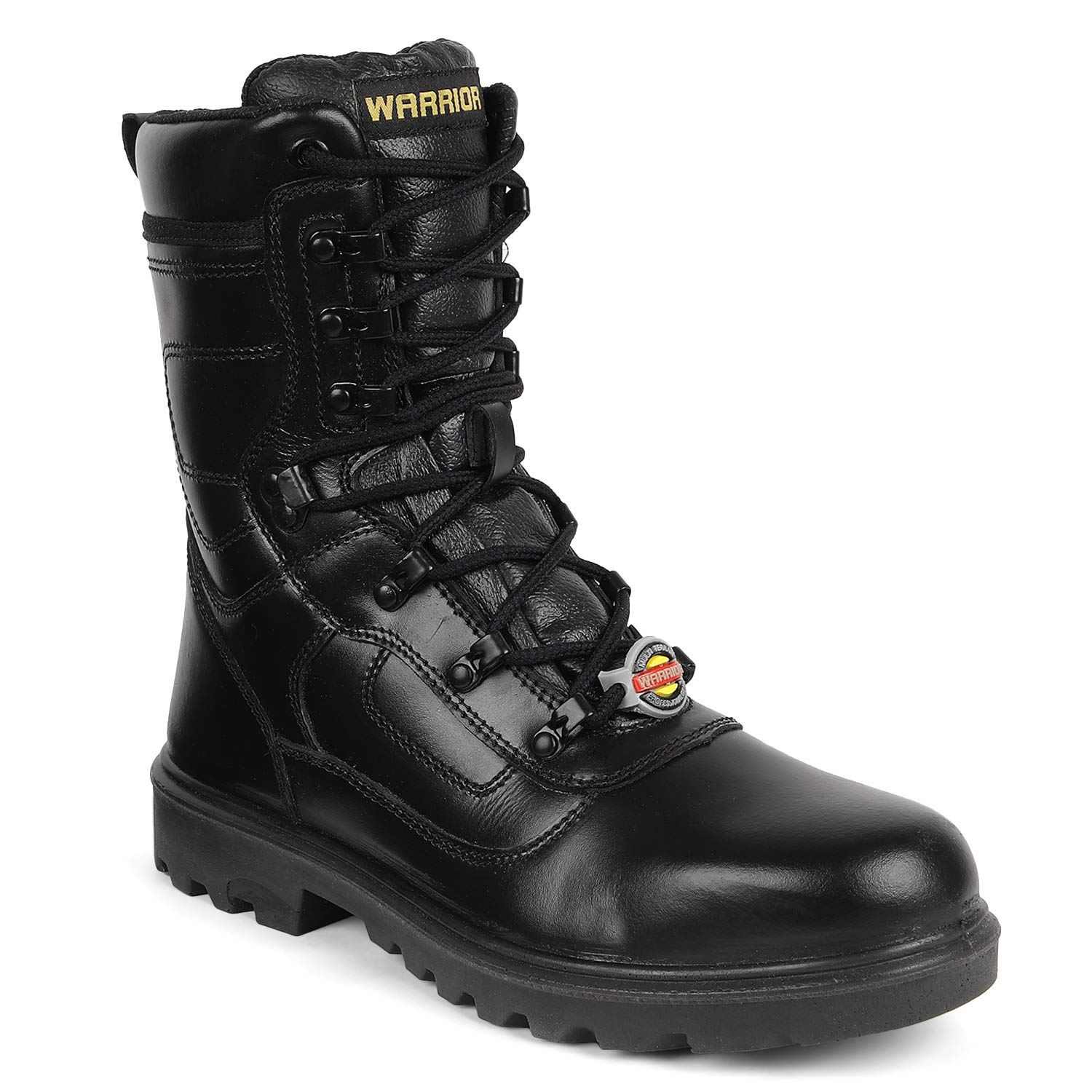 Liberty Warrior Combat Genuine Leather Military Men's Boots, High Ankle, Hard Toe, High Top Lace Up Boots, Black, Sizes-5UK-11UK