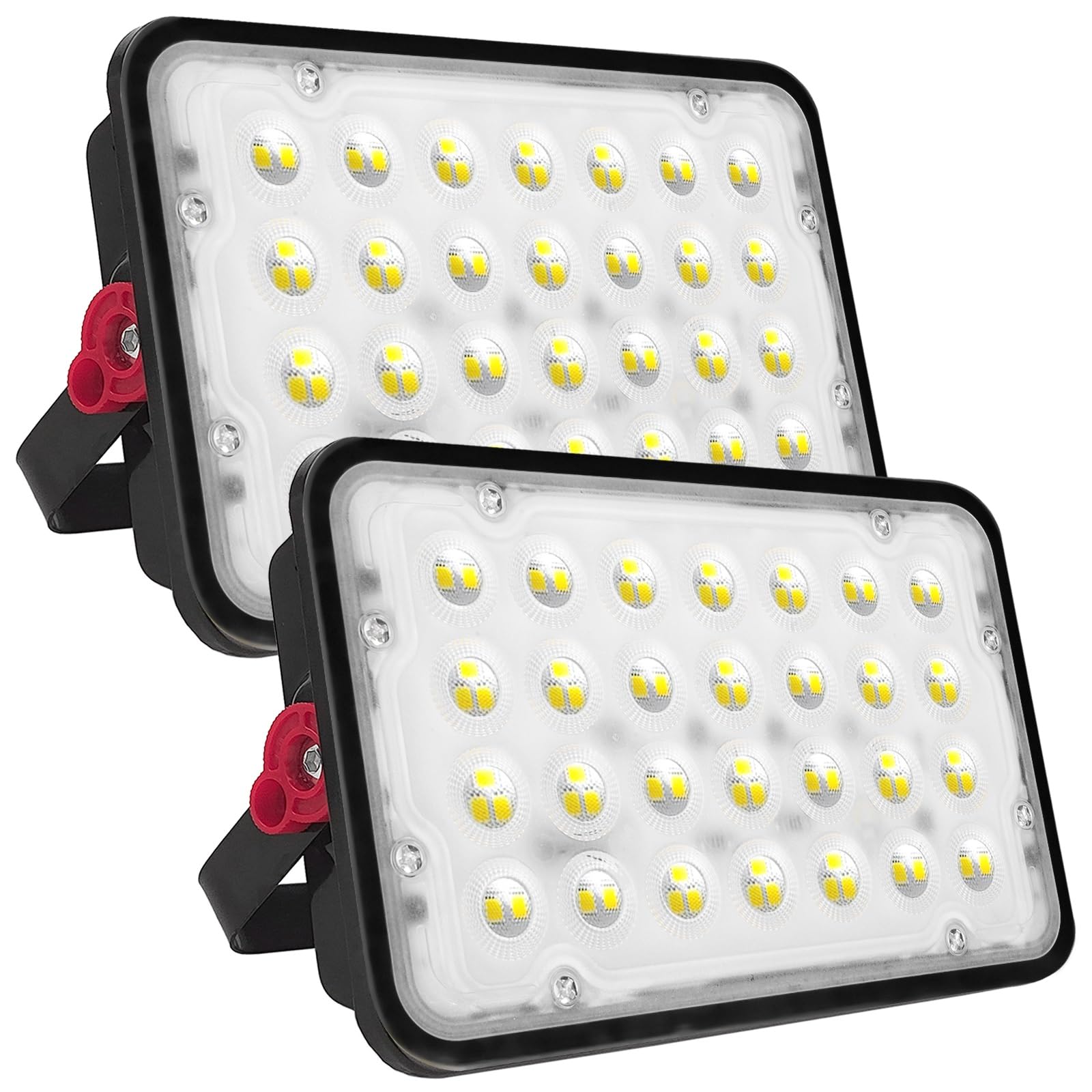 CREATESTAR Faretto Led da Esterno 50W 5000LM, 2 Pezzi Faretti Led Esterni 6500K luce bianca fredda, IP66 Impermeabile Faro Led Esterno per magazzino giardino garage campo sportivo cortile
