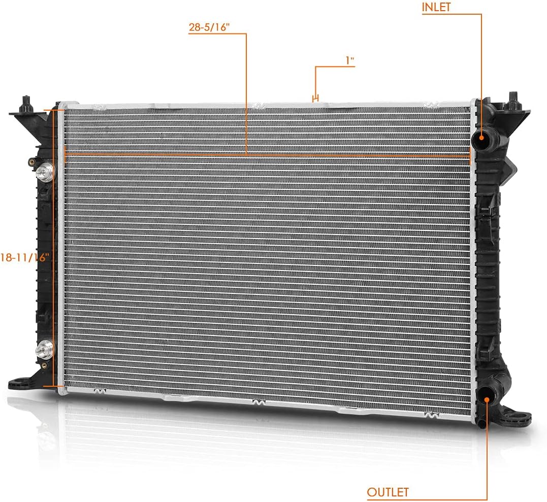DPI-13188 OE Factory Style Aluminum Core Radiator Compatible with 15-18 Audi Q3/11-17 Q5 2.0/3.2L AT