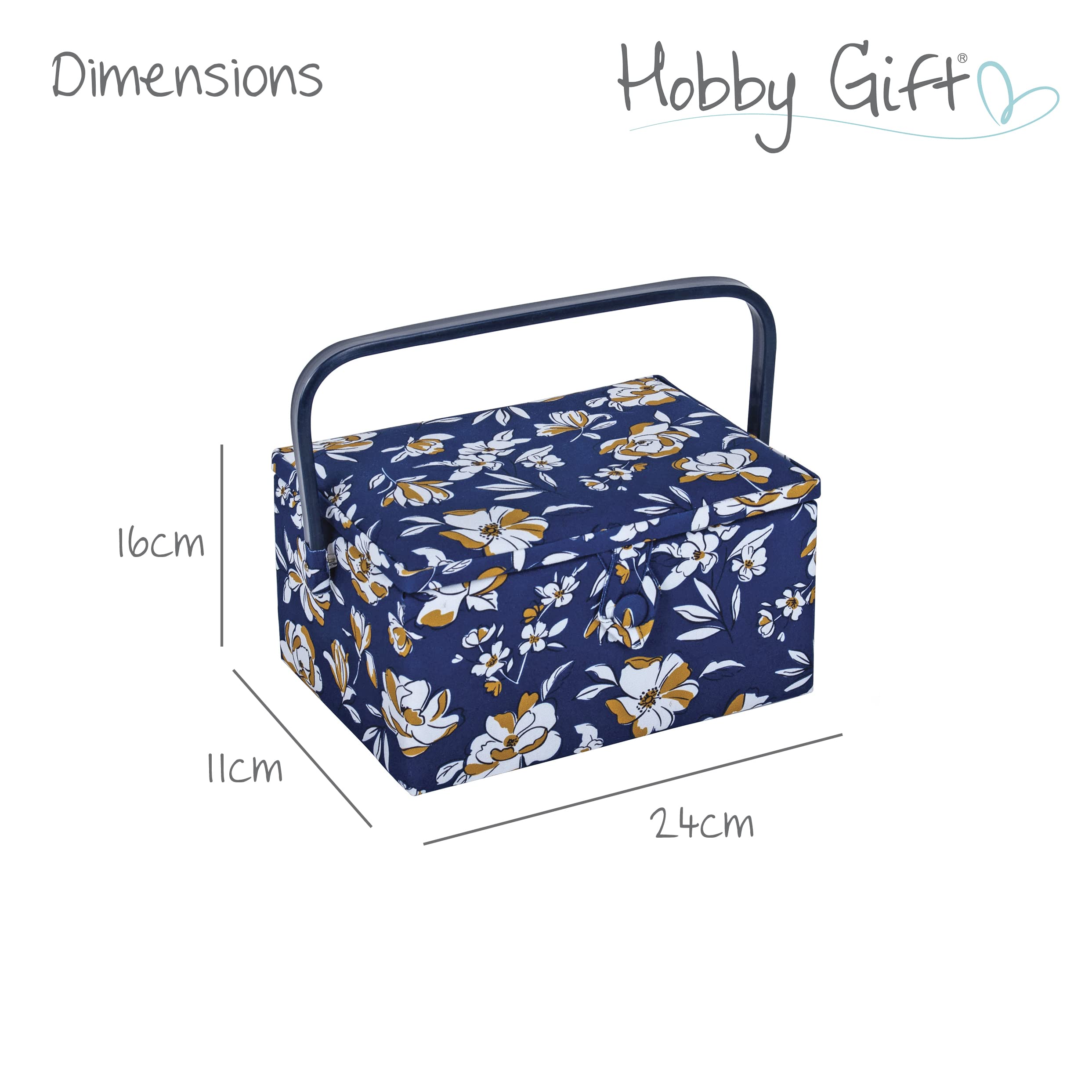 Hobby Gift Medium Sewing Box Organiser with Handle, Cotton Basket Sewing Storage Box - Image 4