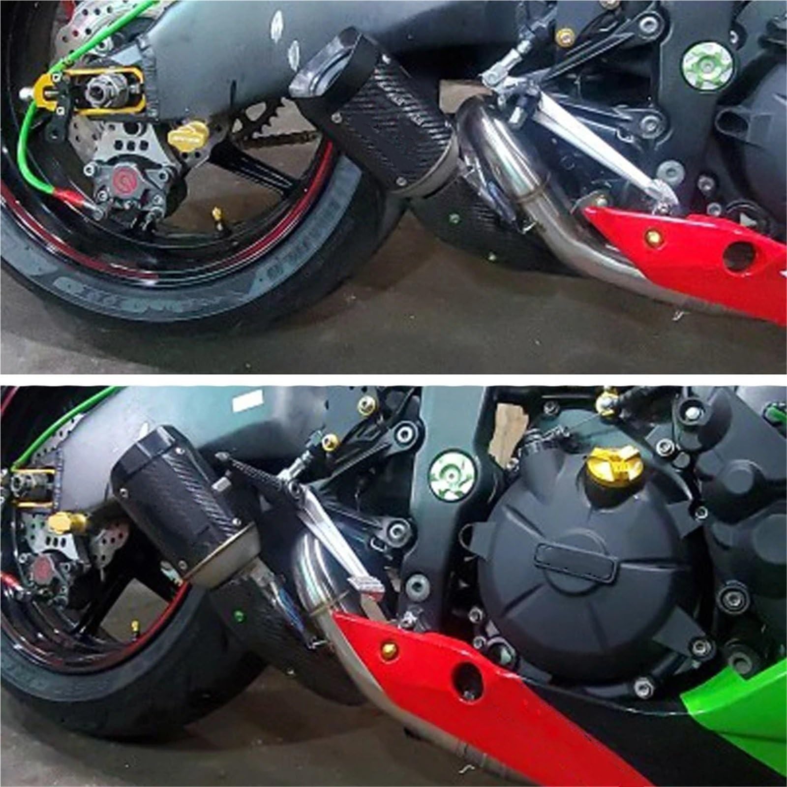 uniwersalna rura wydechowa Tłumik wydechowy motocykla rura środkowa Slip-on Escape dla Kawasaki ZX636 ZX 6R 636 2009-2021 2020 2018 Tłumik końcowy