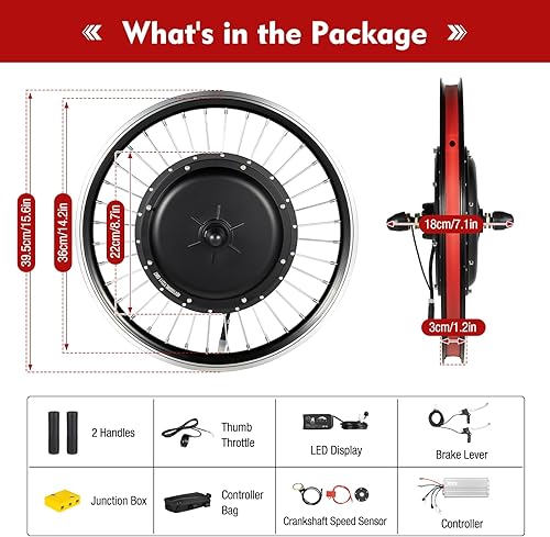 Miniatura 3 de Kit de motor de bicicleta eléctrica, 48 V, 1000 W, 36 V, 250 W350 W, kit de conversión de bicicleta eléctrica para rueda delanteratrasera, kit de