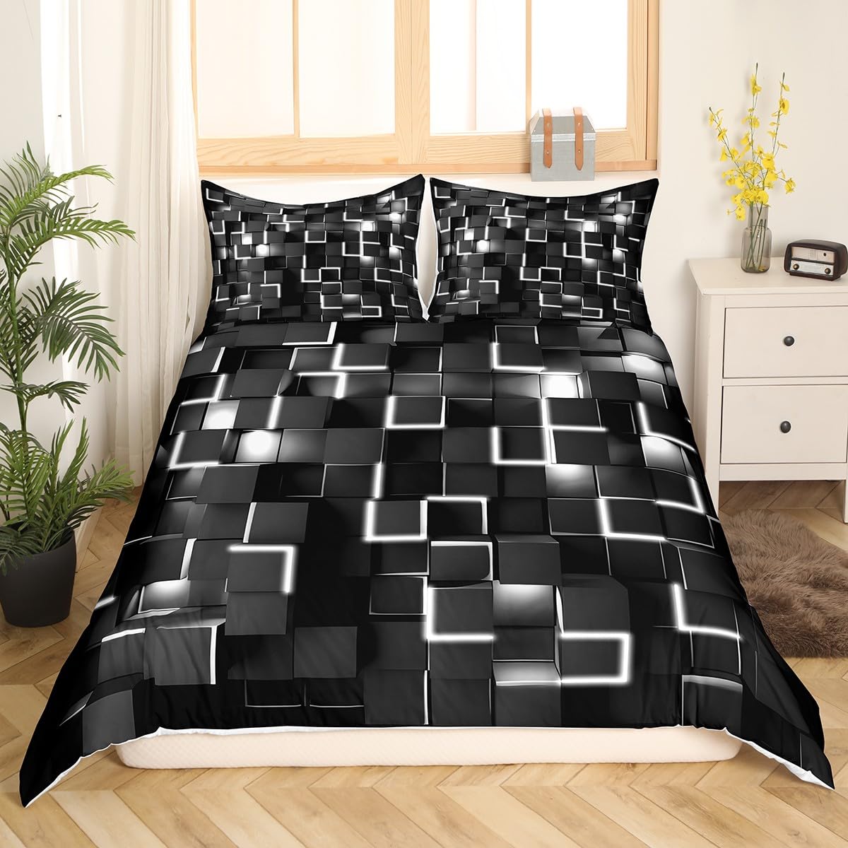 Homemissing Set di biancheria da letto per bambini, ragazzi e ragazze, con controller gamer, blu, 2 pezzi, 1 copripiumino e 2 federe, per letto matrimoniale