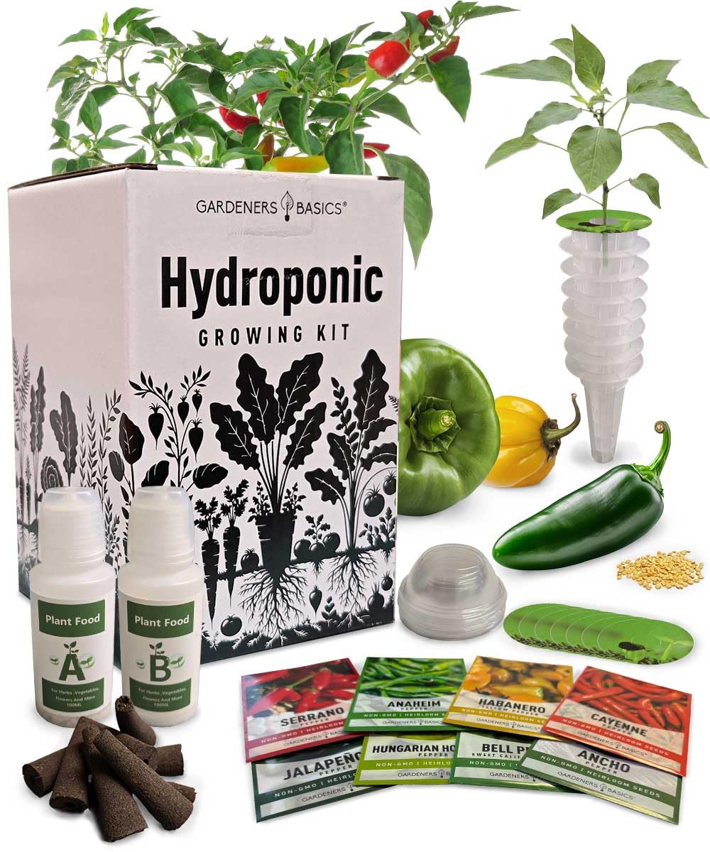 Gardeners Basics Hydroponic Indoor Pepper Growing Kit