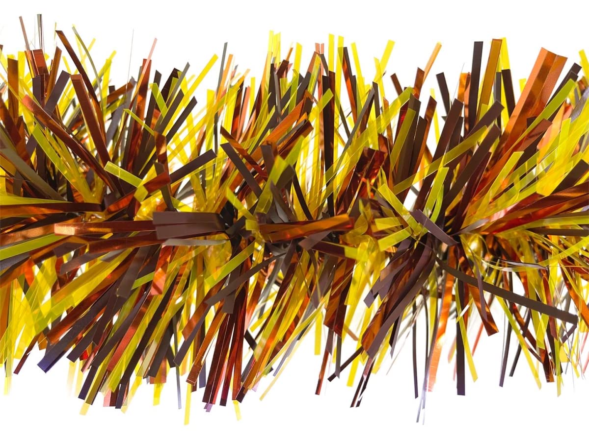 HP-GAR-BRYO-06 6 in. Section Garland Matte Brown Translucent Yellow Metallic Orange - 20 ft.
