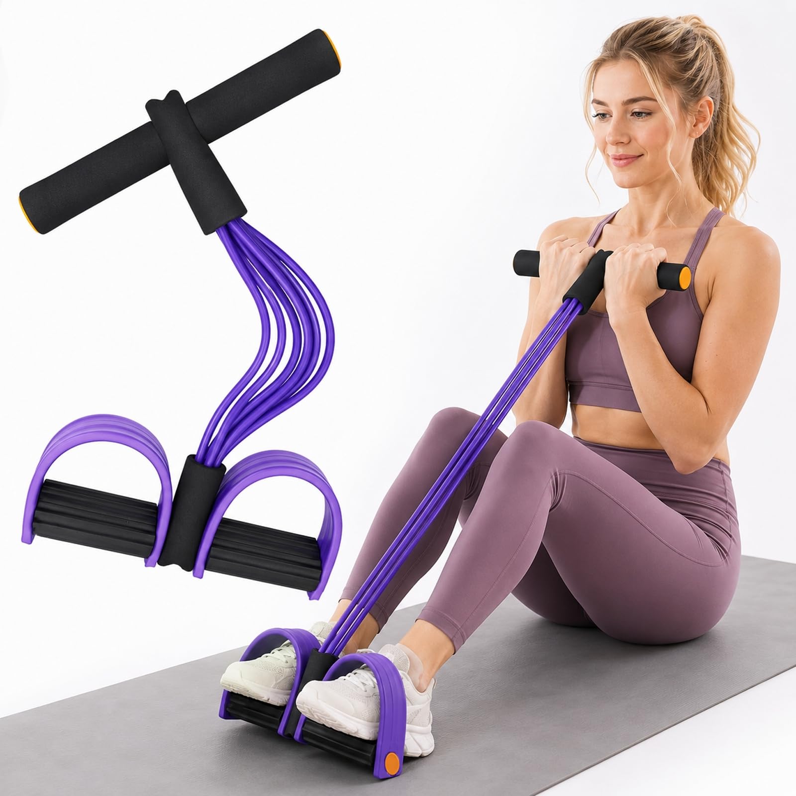 Resistance Bands with Handles – 6 Tube Pedal Trainer for Home Fitness