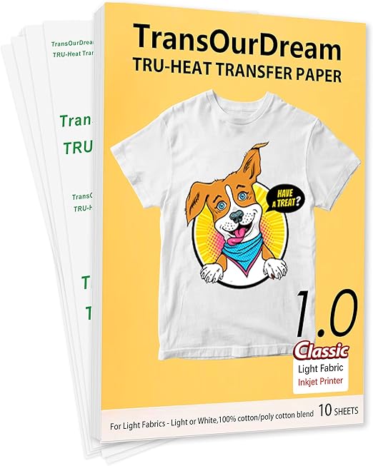TransOurDream TruIron on Heat Transfer Paper for Light Fabric (10