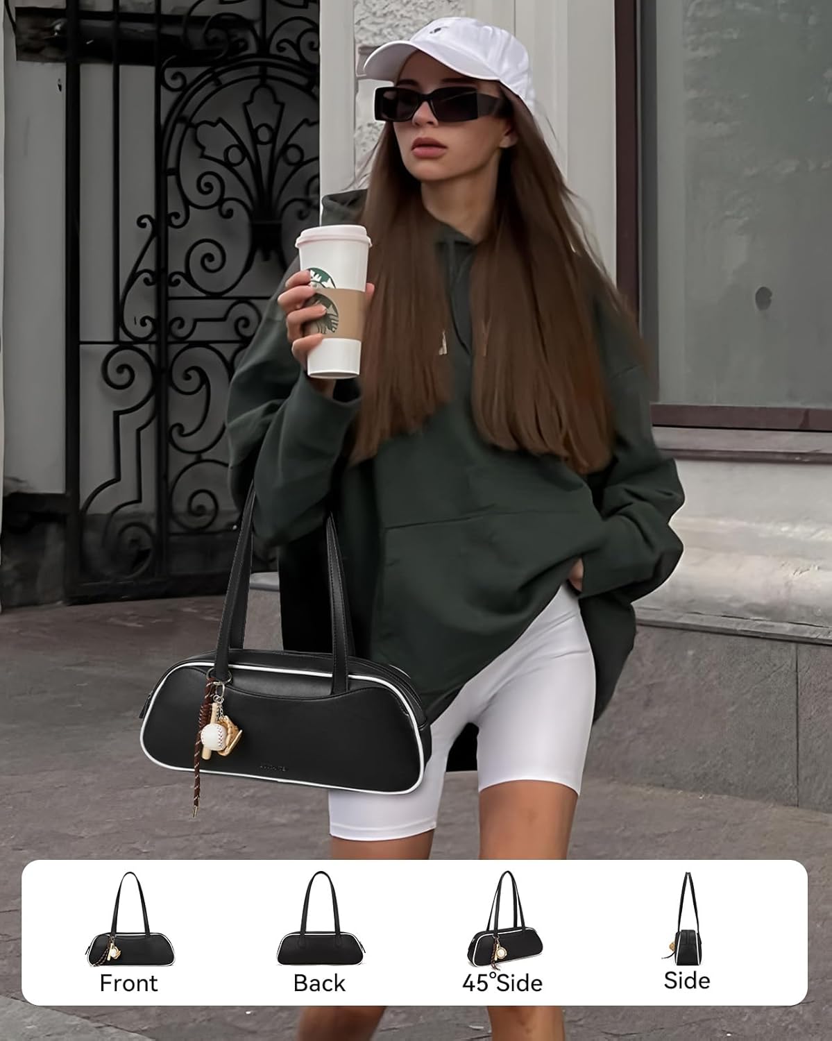 BOSTANTEN Baseball Crossbody Purses for Sport Mom Small Shoulder Bag Vegan Leather Women Handbags for Events - Image 3