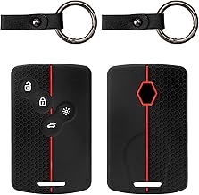 VOSSOT 2 Pcs Car Key Case Compatible with Renault Clio, Scenic, Megane, Duster, Sandero, Capture, Twingo, Silicone Compatible with Renault