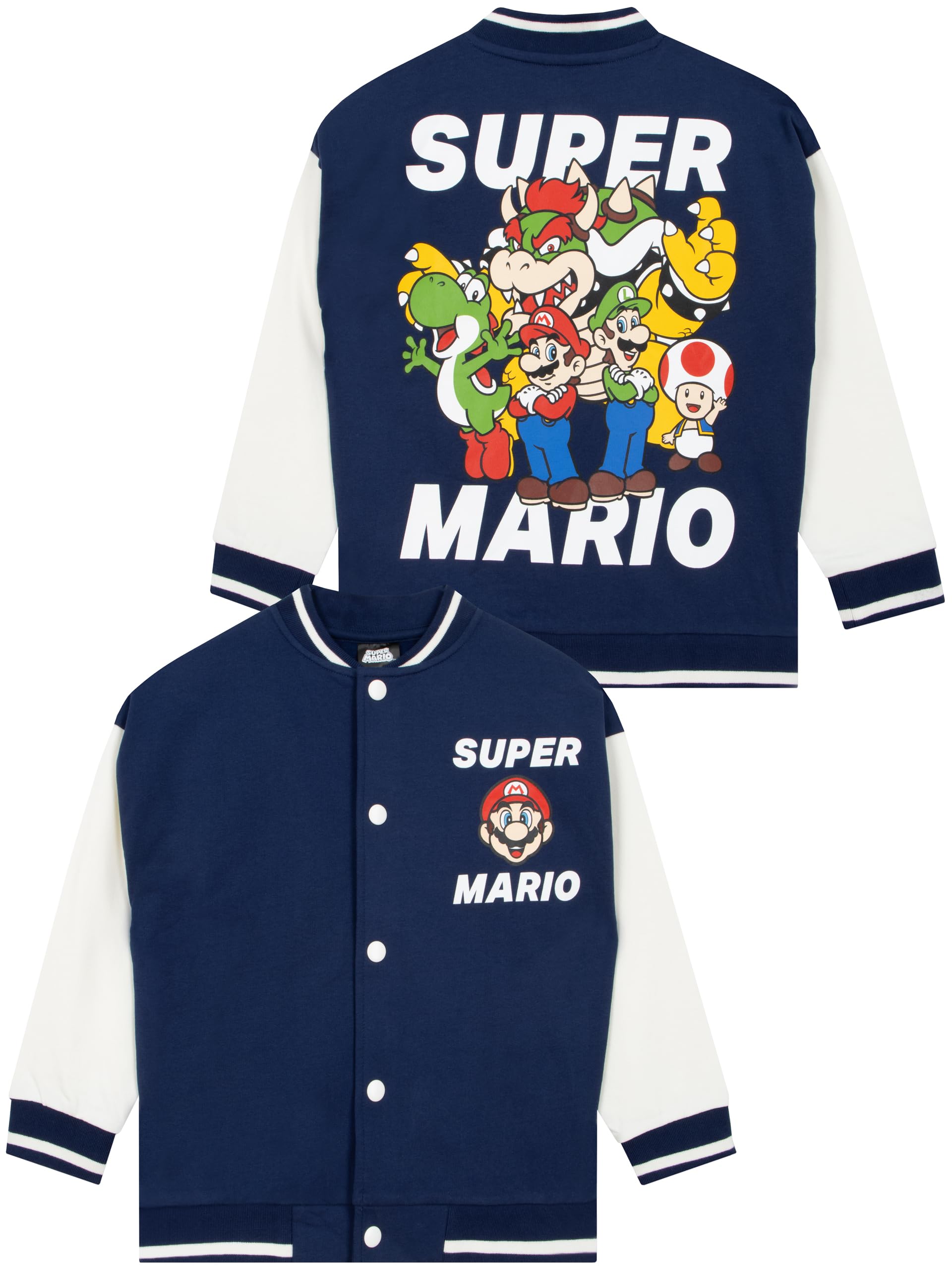 Super Mario Bomber Jacket, Mario, Luigi, Bowser And Yoshi Boys Jacket, Varsity Boys Jackets, 9-10 Years