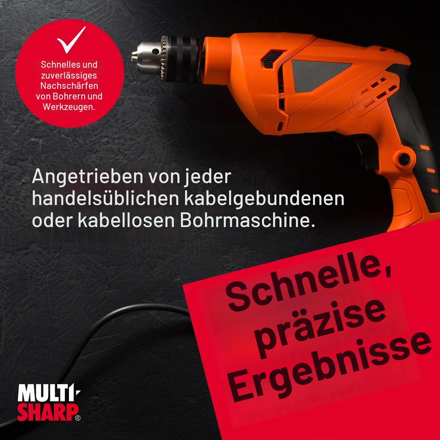 MULTI-SHARP 2001 Bohreinsätze und Werkzeugschleifer 3-13mm Durchmesser (HSS, Flachholz, Mauerwerk, SDS-Plus und Holzspiral)