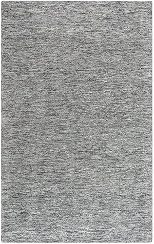 Winston - Alfombra de área moteada de 7 pies 9 pulgadas x 9 pies 9 pulgadas color gris sólidocarbónnegro