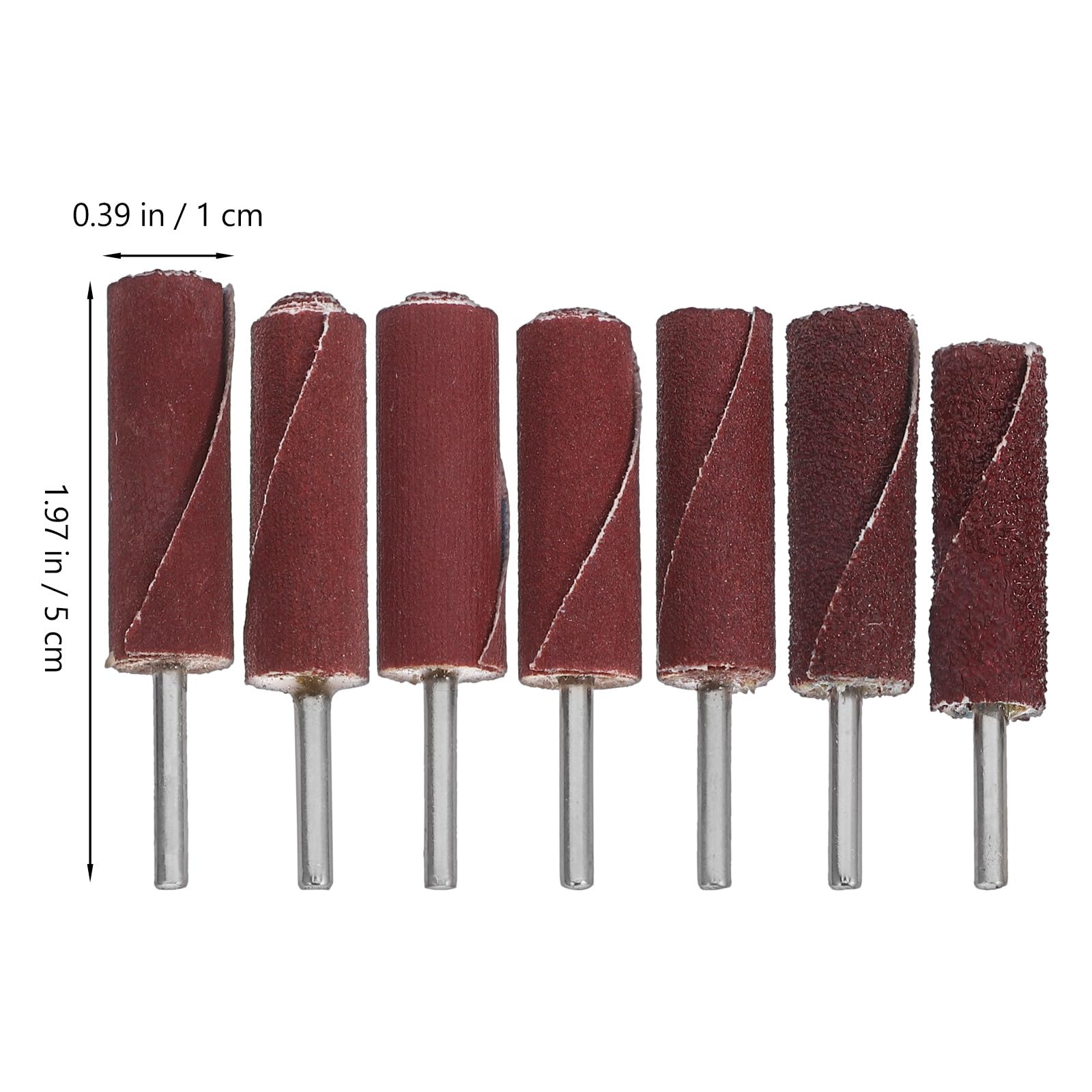 Accessori Levigatura 7 Pezzi Tamburi Abrasivi Cilindrici Manico, Rulli per Trapano, Utensili Rotanti per Metallo, Legno e Plastica, Kit per Fai da Te e Riparazioni