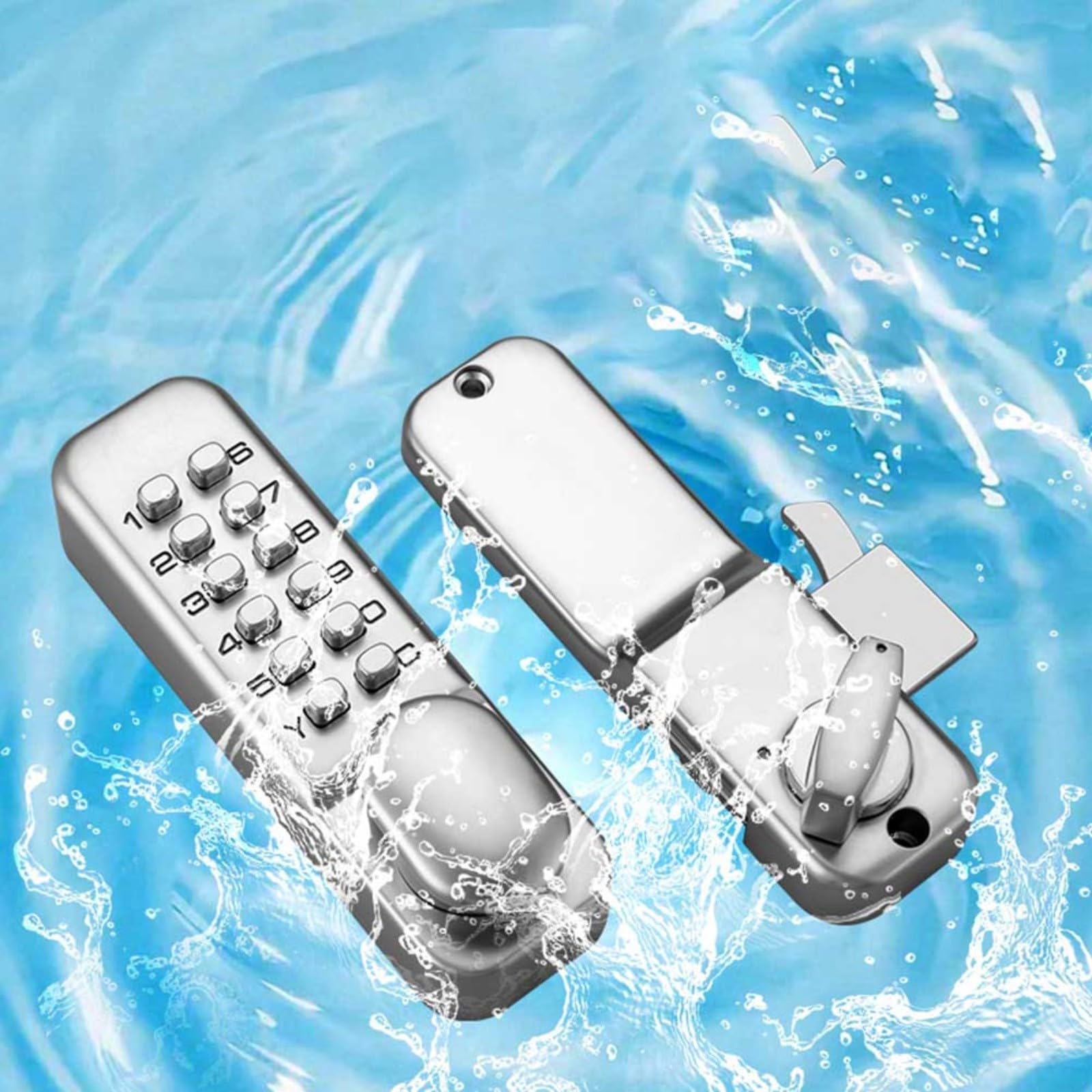 Wasserdichtes schlüsselloses mechanisches Zahlenschloss, mit anpassbarem Code, für Schiebetüren aus Holz, Aluminium und Schmiedeeisen, Innen- und Außenbereich