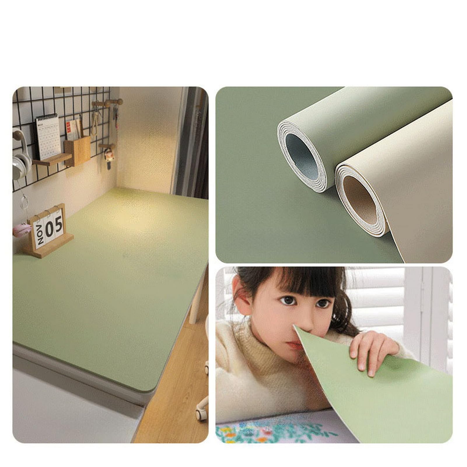 Tappetino Scrivania Grande Impermeabile Sottomano Scrivania in Pelle PU Rettangolare Antiscivolo per Ufficio e Casa Cachi, 60 x 120 cm
