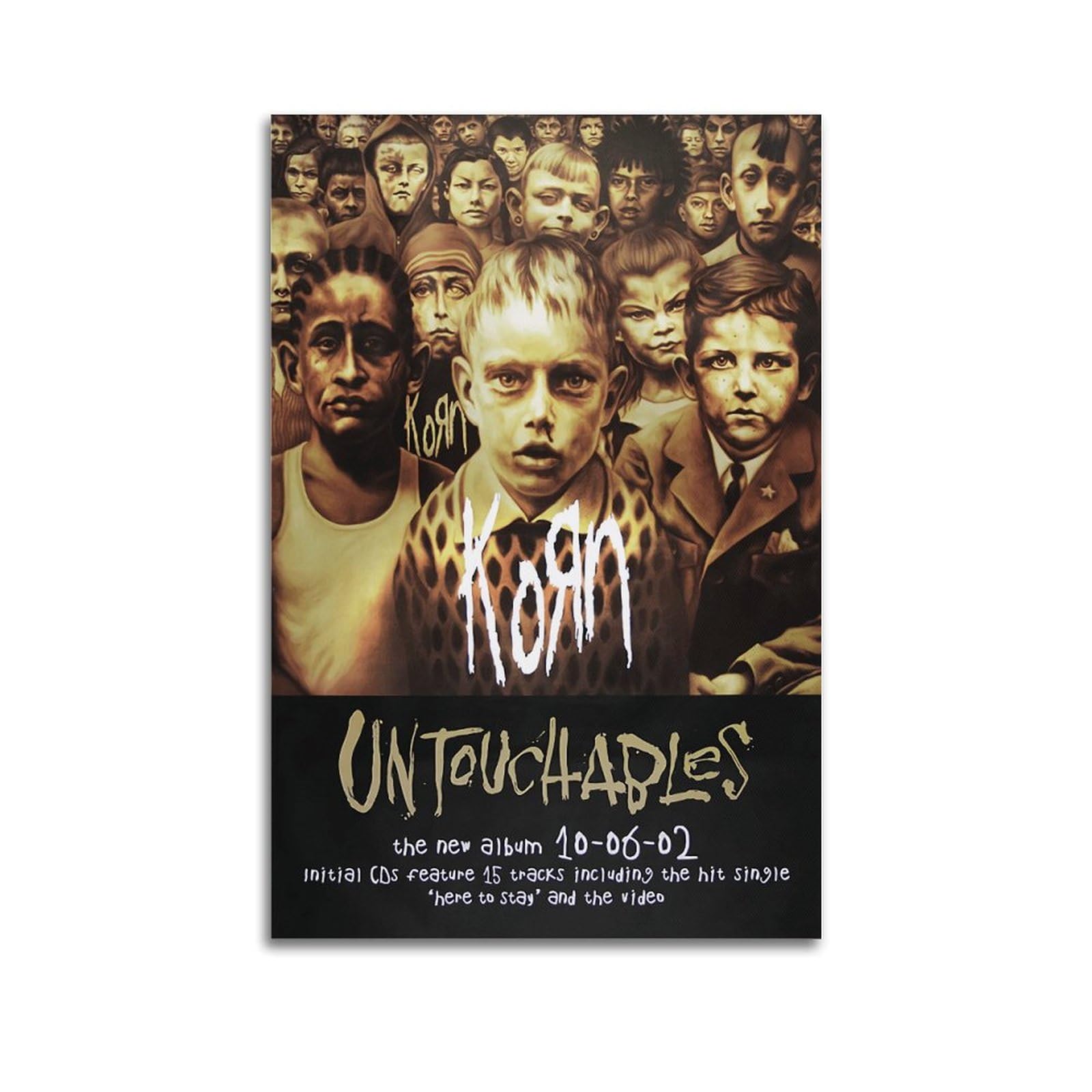Fdrpmhc Unframe-Style Korn Poster Untouchables Canvas Wall Art Decor Living Room Modern Family Bedroom 24X36inch(60X90cm)
