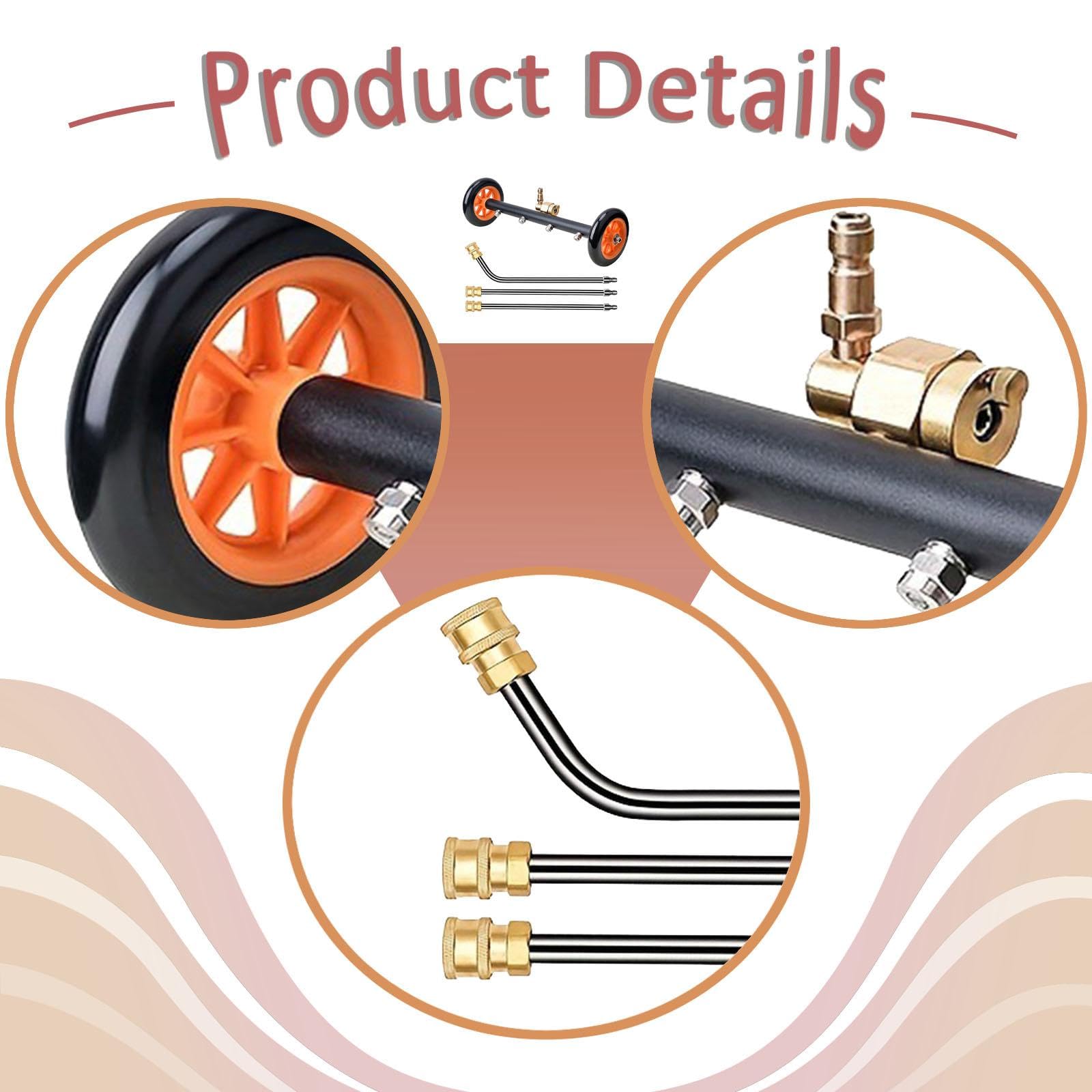 Idropulitrice Ad Alta Pressione, Lavavetri, Lavasuperfici, Attacco da 1/4", Universale di Lavaggio Sottoscocca per Auto, Passerelle E Cam