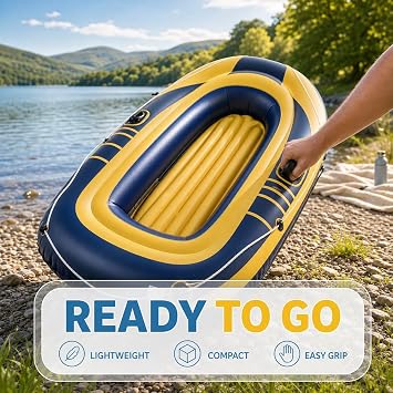 Inflatable Boat for Fun, Portable for Outdoor Enthusias, 230cm Double Boat + Hand Pump