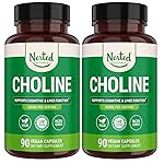 Nested Naturals Choline Bitartrate 500mg - High Potency Choline Supplements - Supports Maternal & Fetal Health During Pregnancy* - 100% Vegan & Non-GMO - 2-Pack (180 Vegan Capsules)