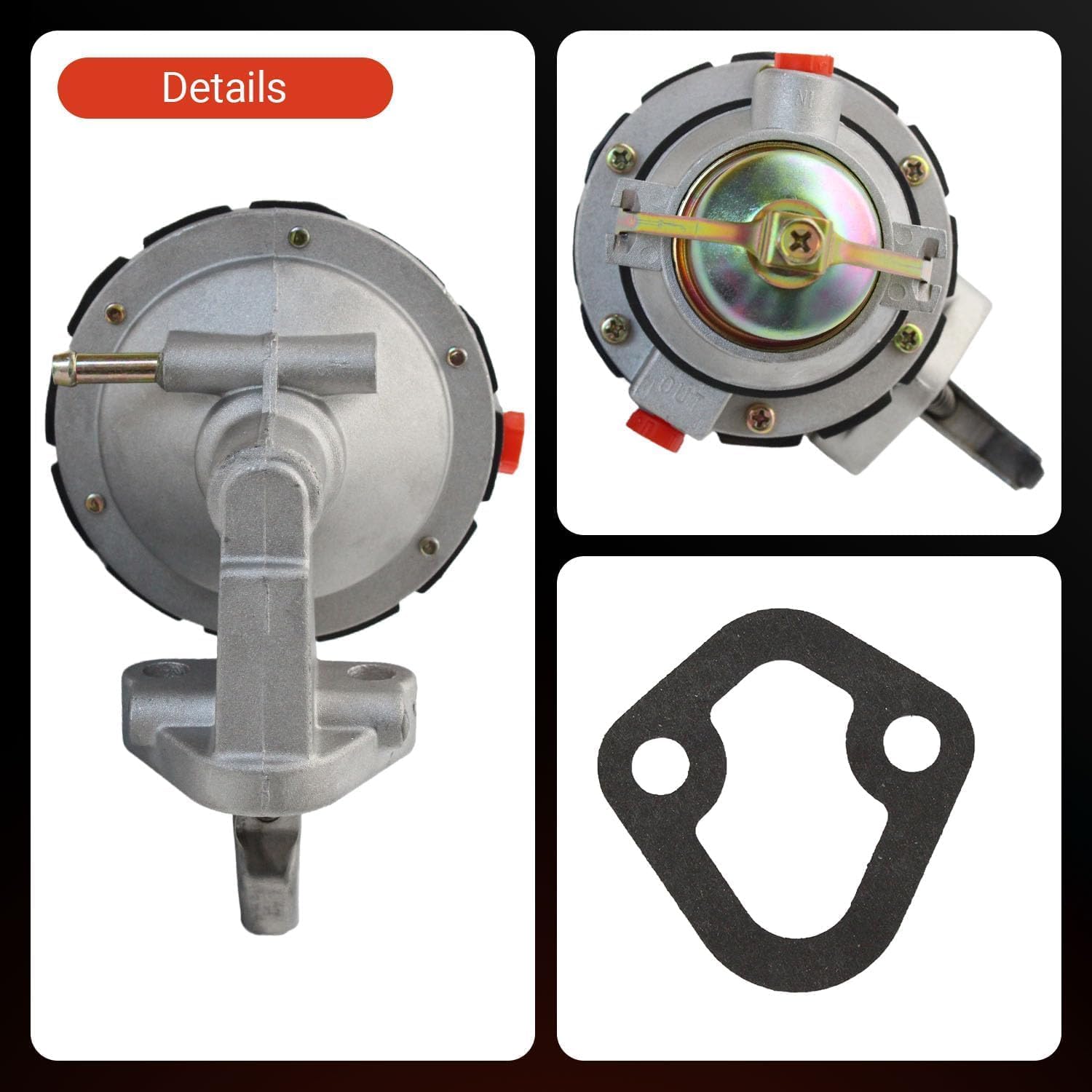 3.0 3.7 Fuel Pump for Mechanical 3854858 Compatible with Mercruiser 120 140 165 170 180 190 OMC Volvo Penta 181 Replaces 8M0073435 861676T09 18-7282 42725A3 9-35422 509407