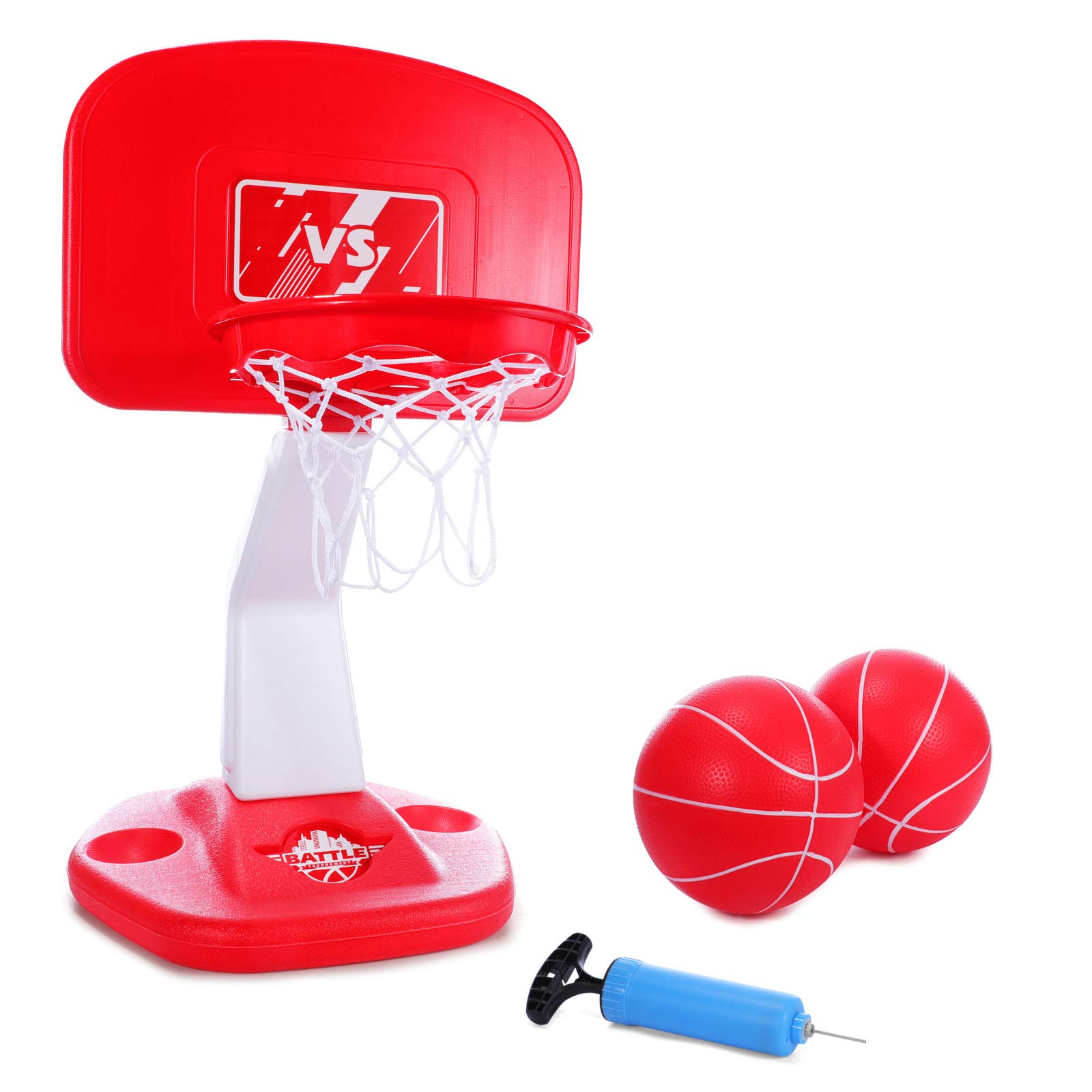 EP EXERCISE N PLAY Pool Basketball Hoop Poolside Pool Water Basketball Game, 2 Balls and Pump, Swimming Pool Basketball Hoop for Pool/Outdoor/House Toy