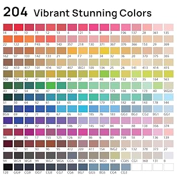 Amazon.com: 204 Colors Alcohol Markers Set, Double Tipped
