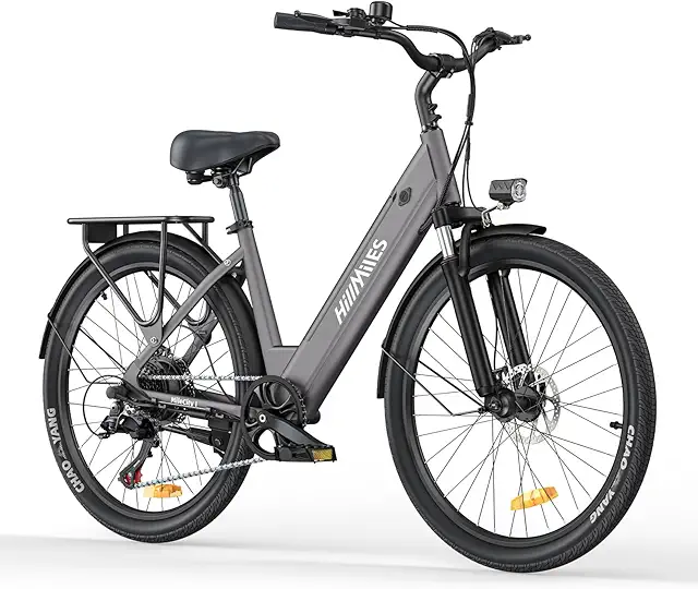 HillMiles Ci Elektrische Fiets met Mand voor Volwassenen, 26 Inch, 7 Versnellingen