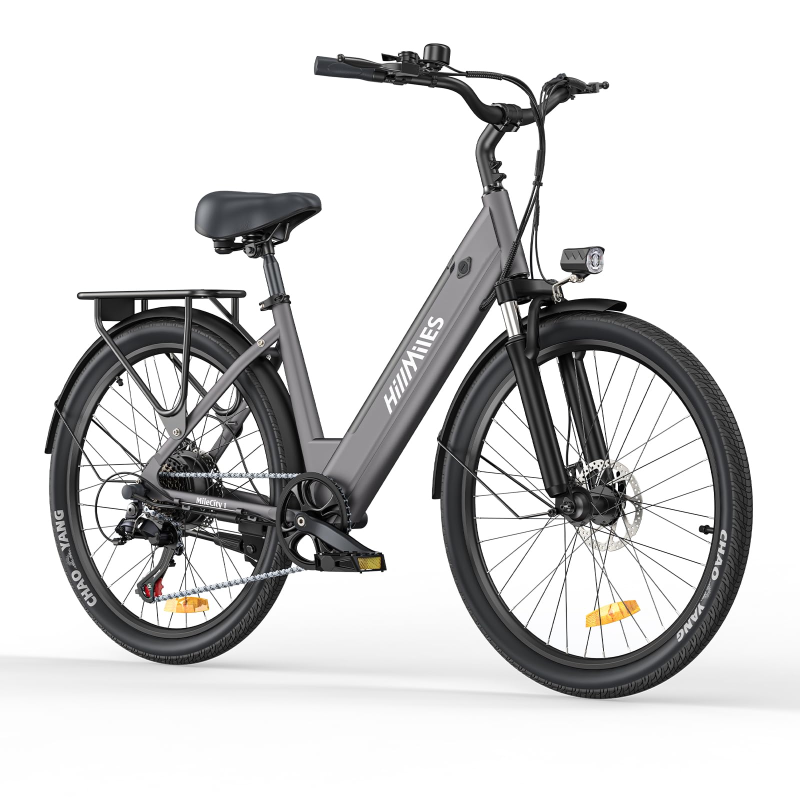 HillMiles Bici Elettrica Per Adulti Da 26", 7 Velocità Bicicletta Elettrica da 36V 13Ah Batteria Rimovibile, 25km/h & Autonomia di 80-100km E-bike Per Pendolari Urbani, IP65 impermeabile