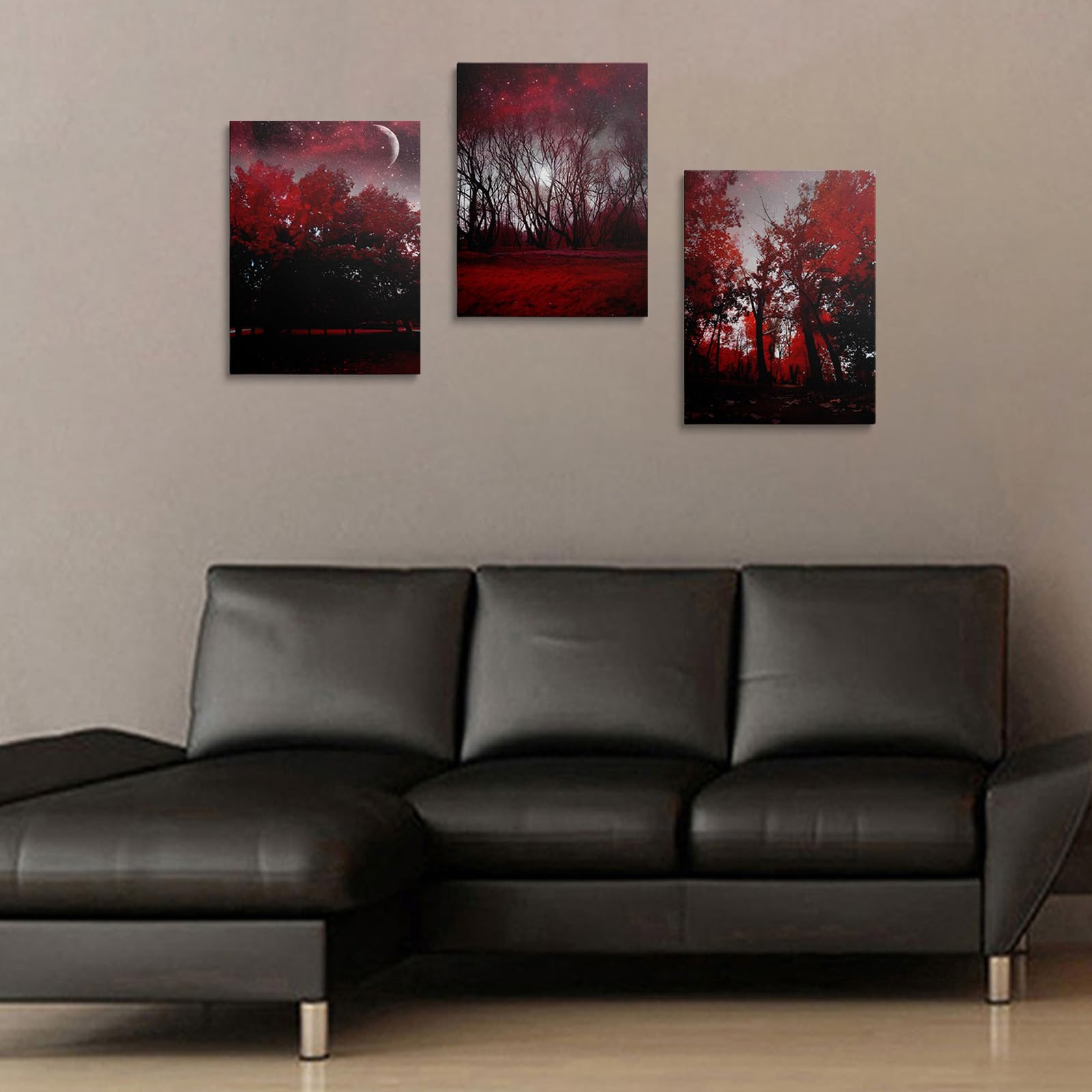 prinfantasy Canvas Pictures for Wall Art Deco - Modern Framed Prints Abstract Red Tree Artwork YH1001, H0101, 16 x 12 inch - 40 x 30 cm - Image 4