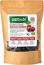 CHEFS & CO | Dried Dark Sweet Cherries (pitted) | Organic Dried Fruits | Healthy Snack | Non-sulphured, Gluten Free, Vegan | No additives, No Added Sugar,Kosher Certified (Organic, 750 g (Pack of 1))