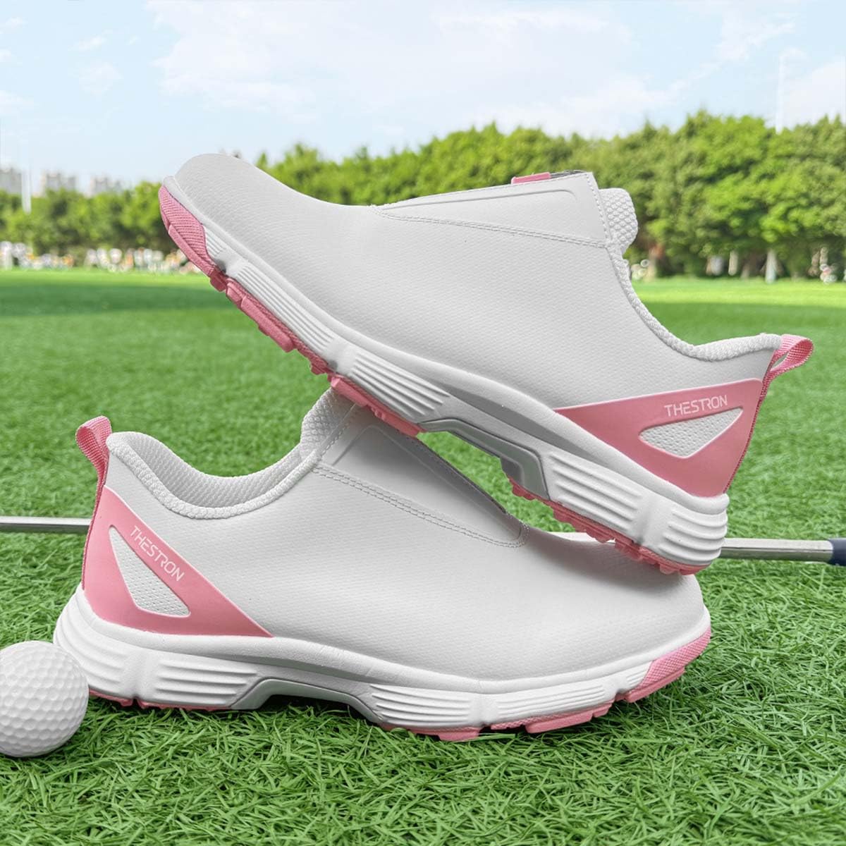 Zapatos de Golf Impermeables para Mujer Sin Clavos | Zapatillas De Entrenamiento De Golf, Resistentes Al Agua, Ligeras, Cómodas, Transpirable, Antideslizante, Exteriores